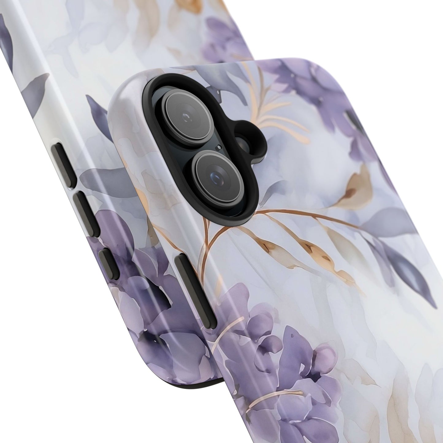 Purple Floral iPhone 16 Case – Elegant Watercolor Botanical Design for iPhone 16, 16 Pro, 16 Pro Max & 16 Plus
