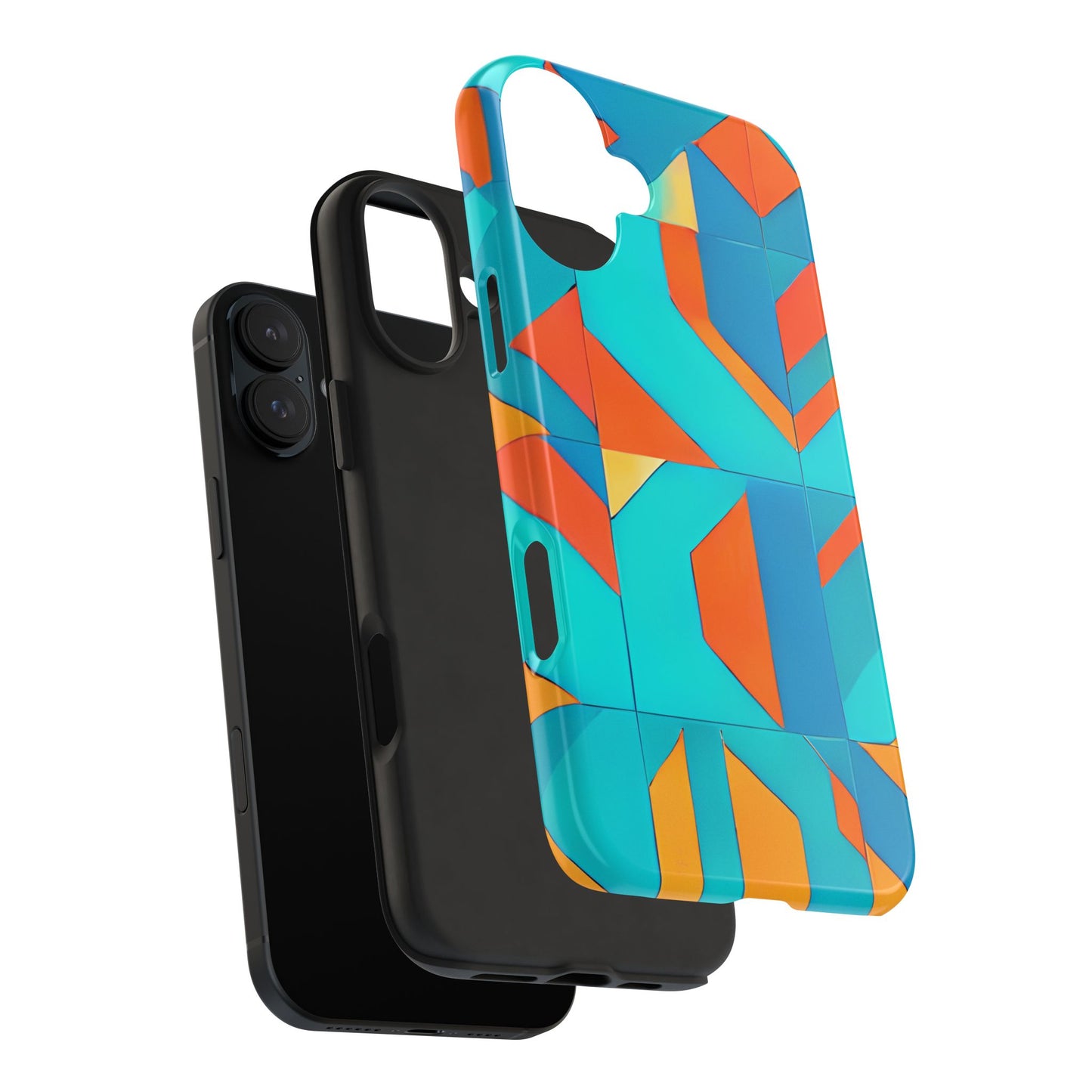 Modern Geometric iPhone 16 Case – Bold Abstract Tile Design for iPhone 16, 16 Pro, 16 Pro Max & 16 Plus