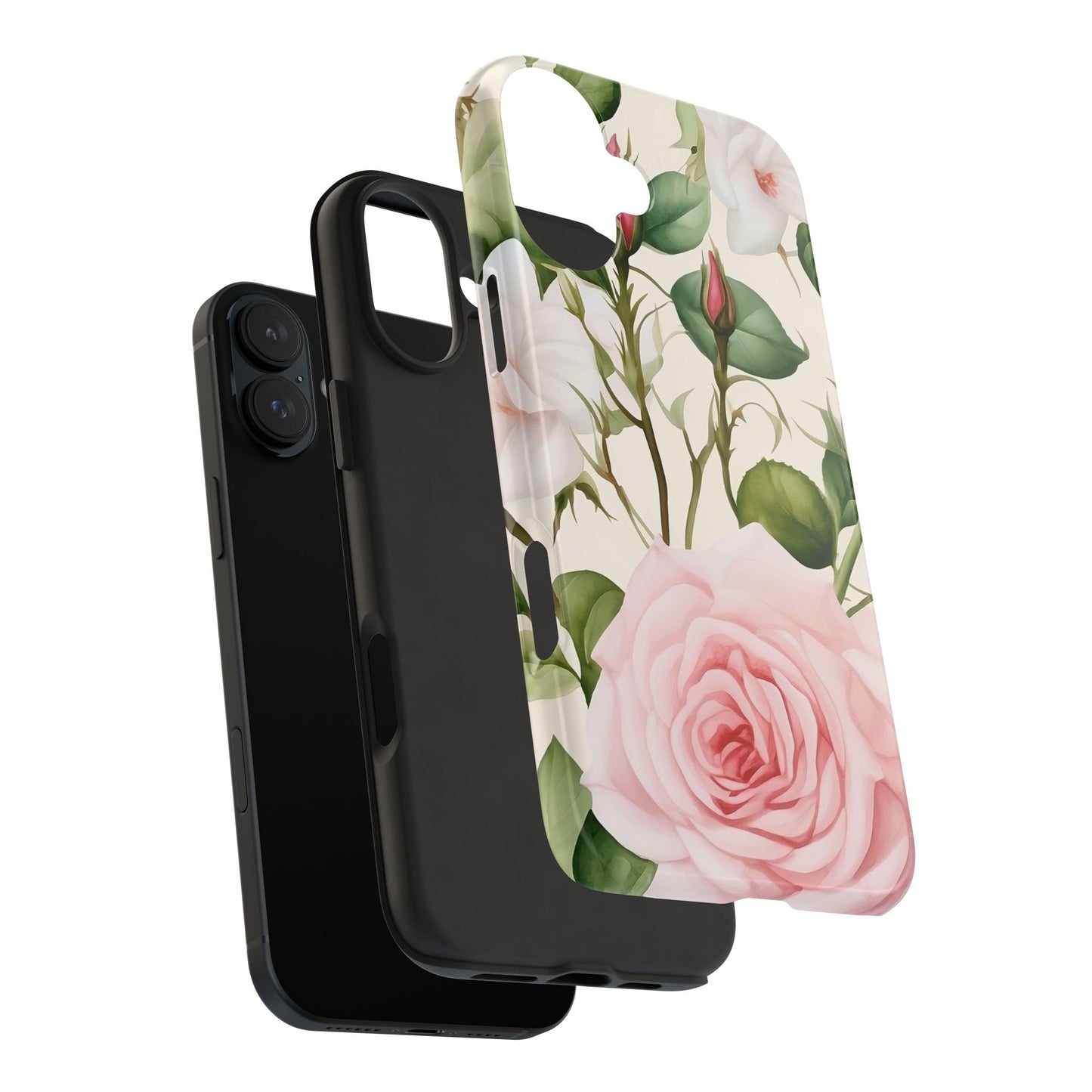 Pink Rose iPhone 16 Case – Elegant Floral Design for iPhone 16, 16 Pro, 16 Pro Max & 16 Plus