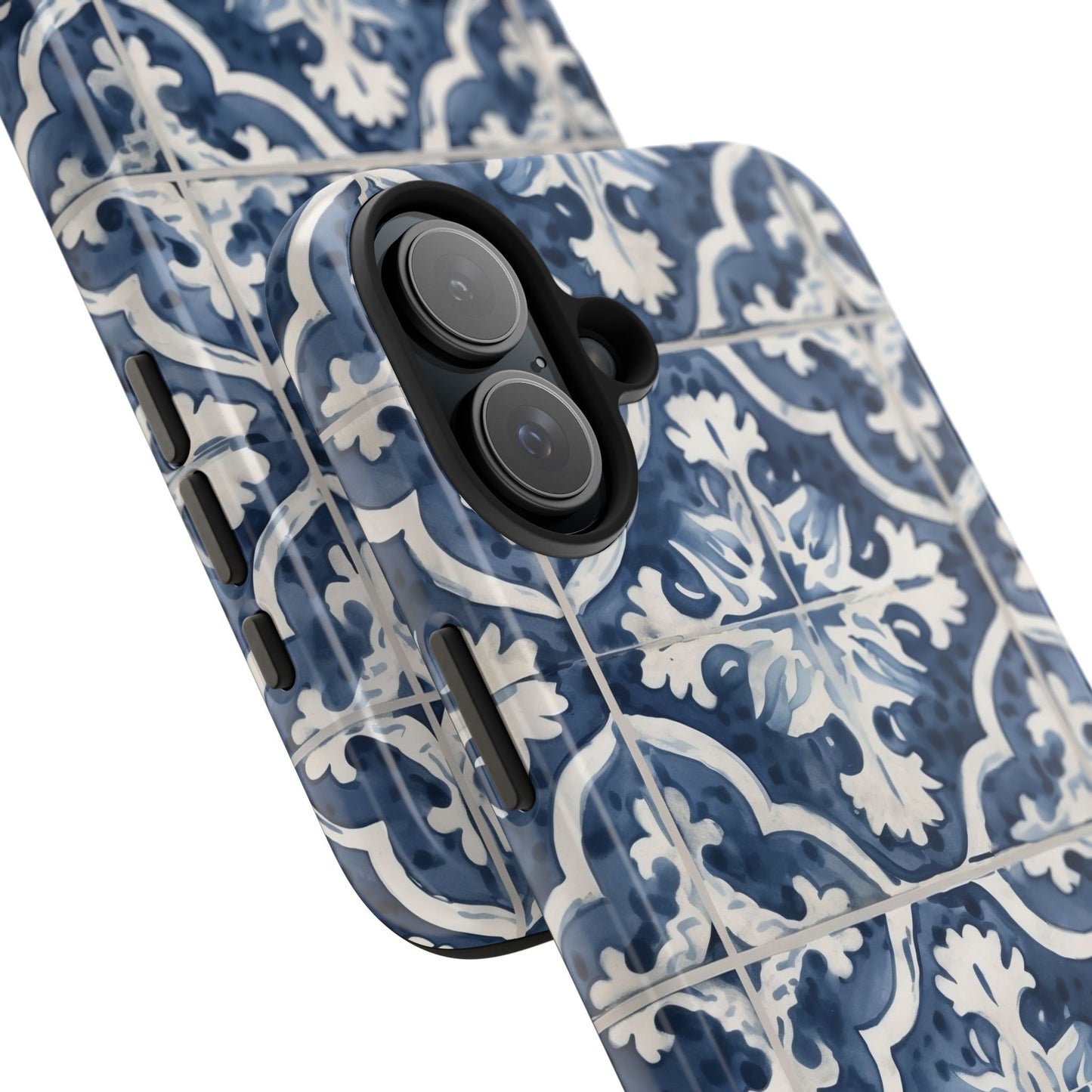 Blue Tile iPhone 16 Case – Elegant Moroccan Mediterranean Design for iPhone 16, 16 Pro, 16 Pro Max & 16 Plus