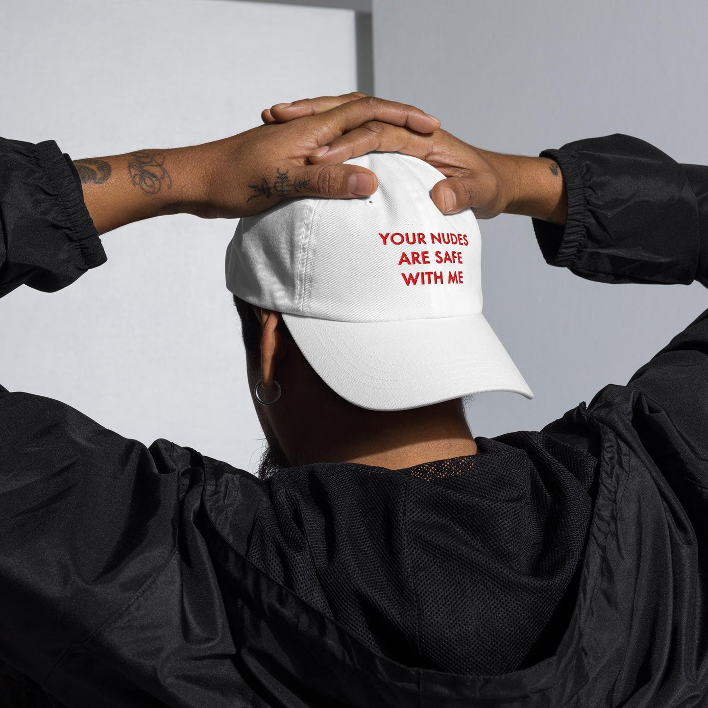 Funny Embroidered Dad Hat - Your Nudes Are Safe With Me Gag Gift