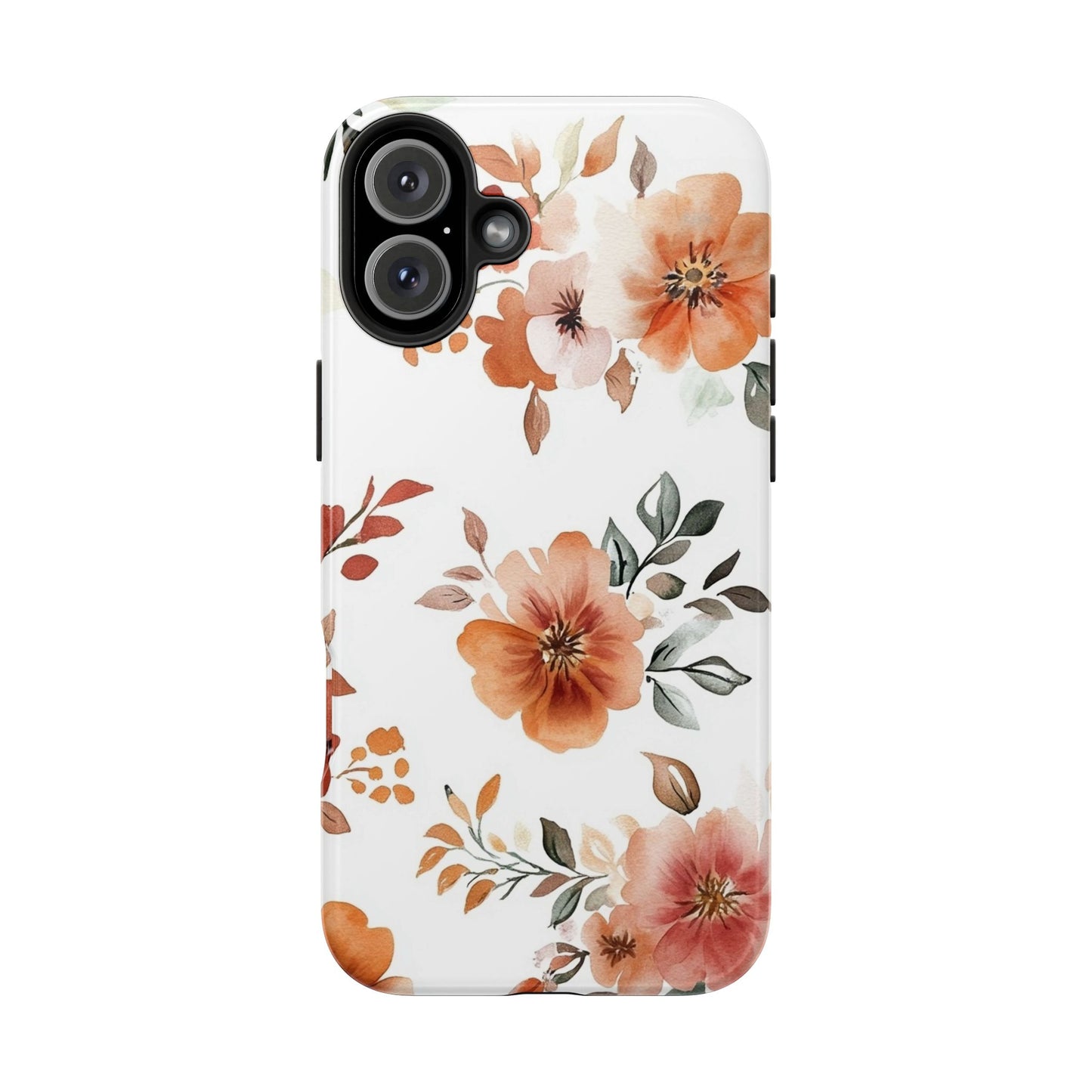 Watercolor Floral iPhone 16 Case – Warm Autumn Botanical Design for iPhone 16, 16 Pro, 16 Pro Max & 16 Plus