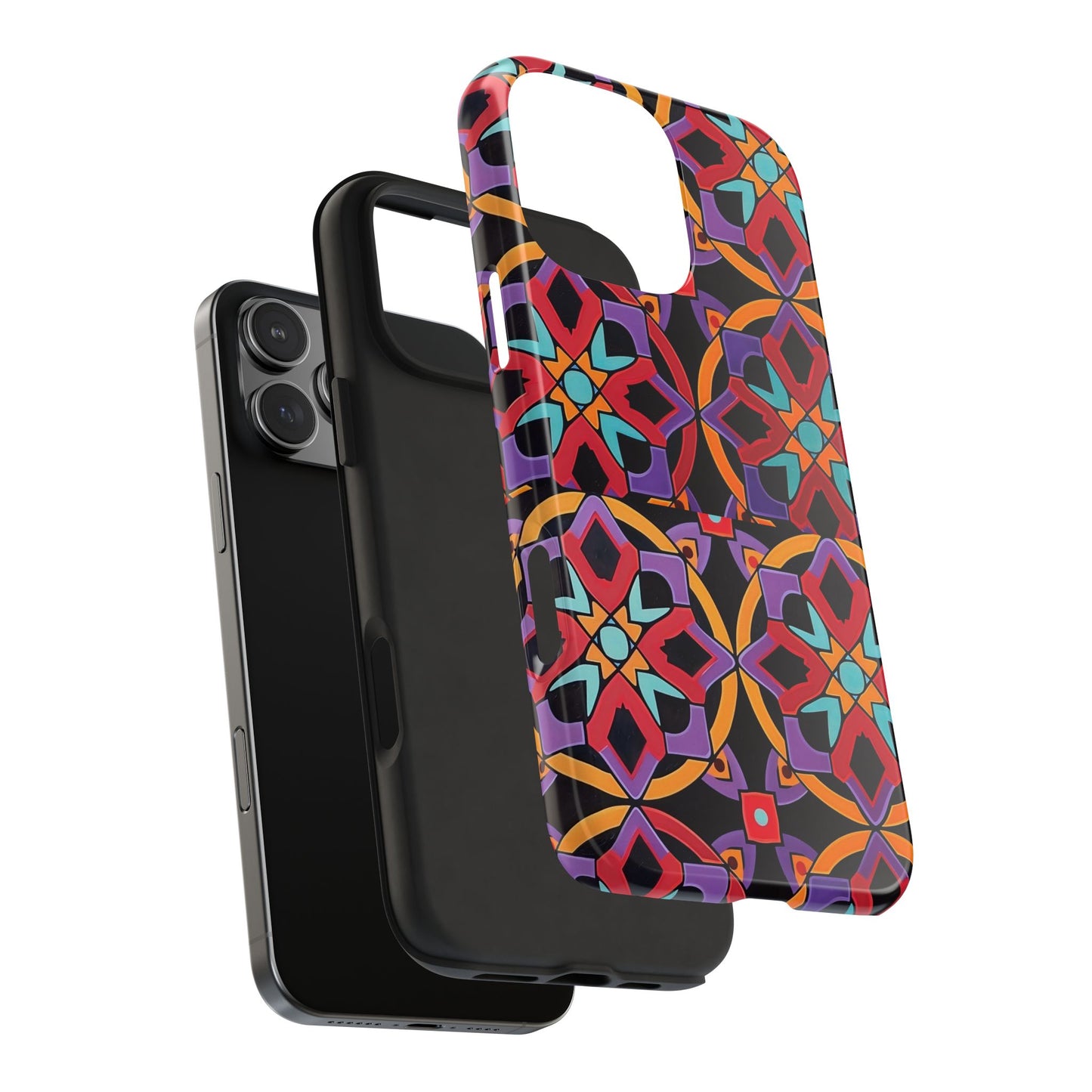 Colorful Tile iPhone 16 Case – Vibrant Boho Geometric Pattern for iPhone 16, 16 Pro, 16 Pro Max & 16 Plus