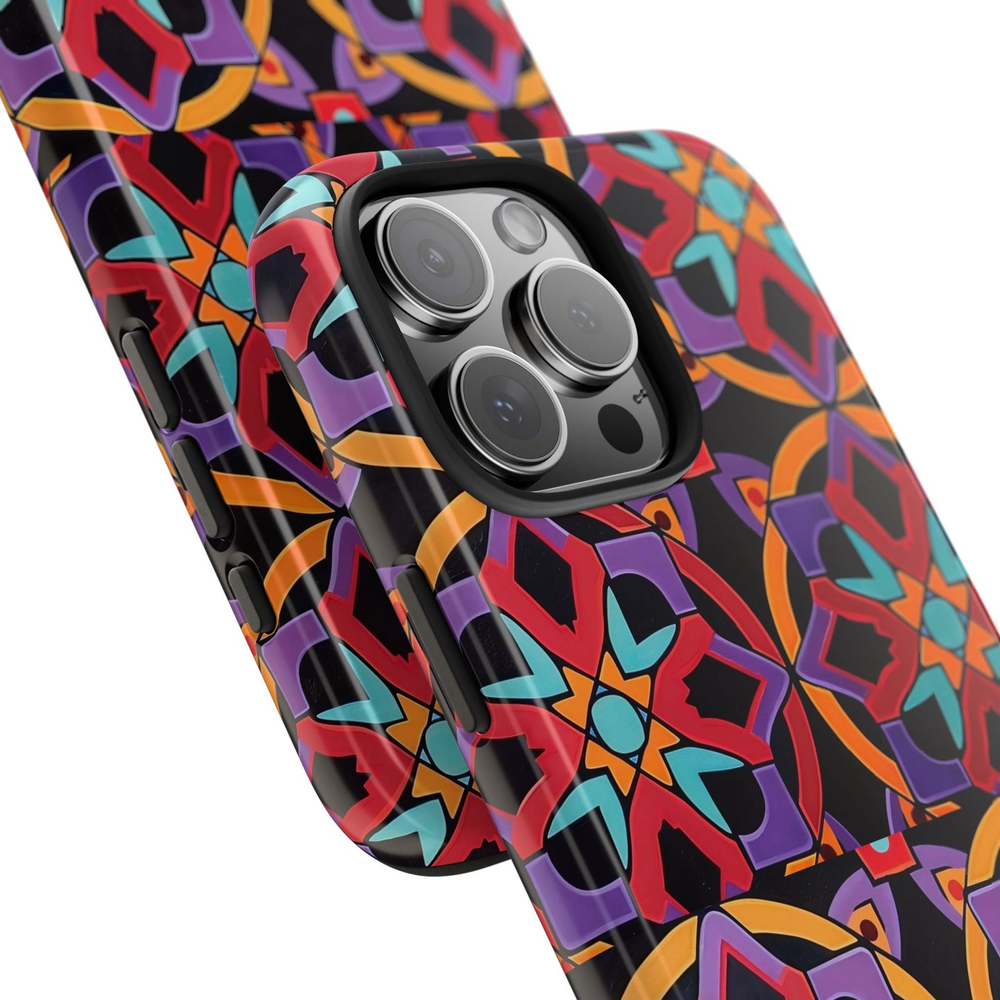 Colorful Tile iPhone 16 Case – Vibrant Boho Geometric Pattern for iPhone 16, 16 Pro, 16 Pro Max & 16 Plus