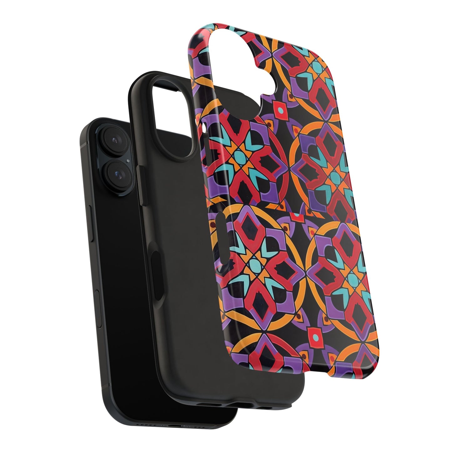 Colorful Tile iPhone 16 Case – Vibrant Boho Geometric Pattern for iPhone 16, 16 Pro, 16 Pro Max & 16 Plus