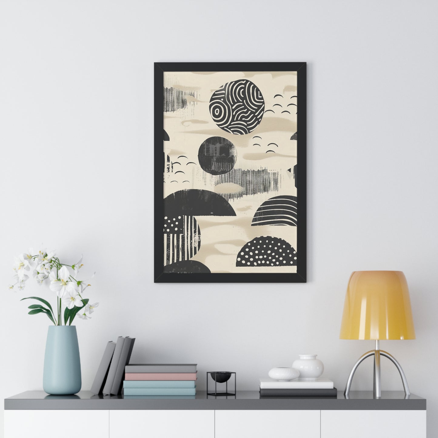 Abstract Geometric Framed Vertical Poster - Modern Wall Art for Home Decor