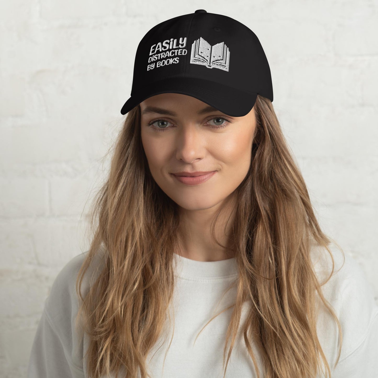 Embroidered Book Lover Hat - Adjustable Funny Reading Cap