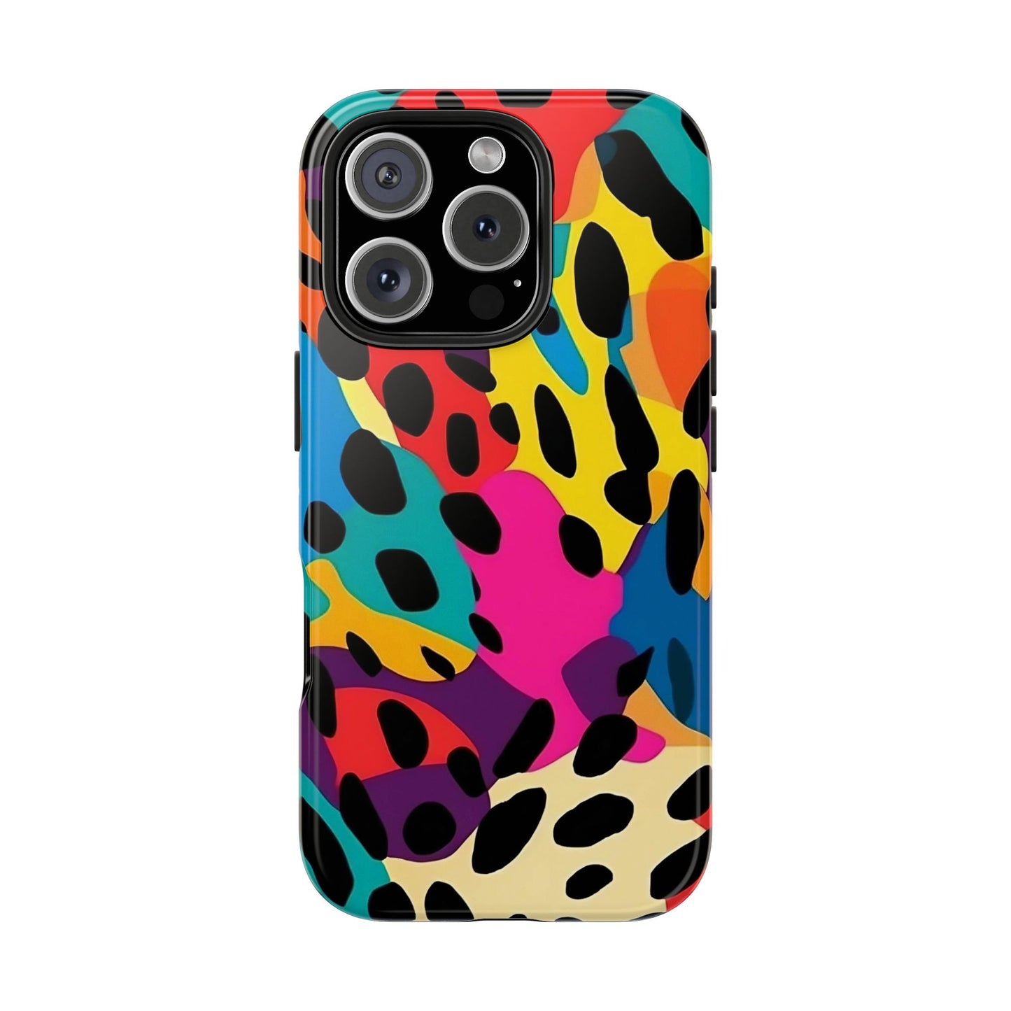 Colorful Abstract Leopard iPhone 16 Case – Vibrant Animal Print for iPhone 16, 16 Pro, 16 Pro Max & 16 Plus