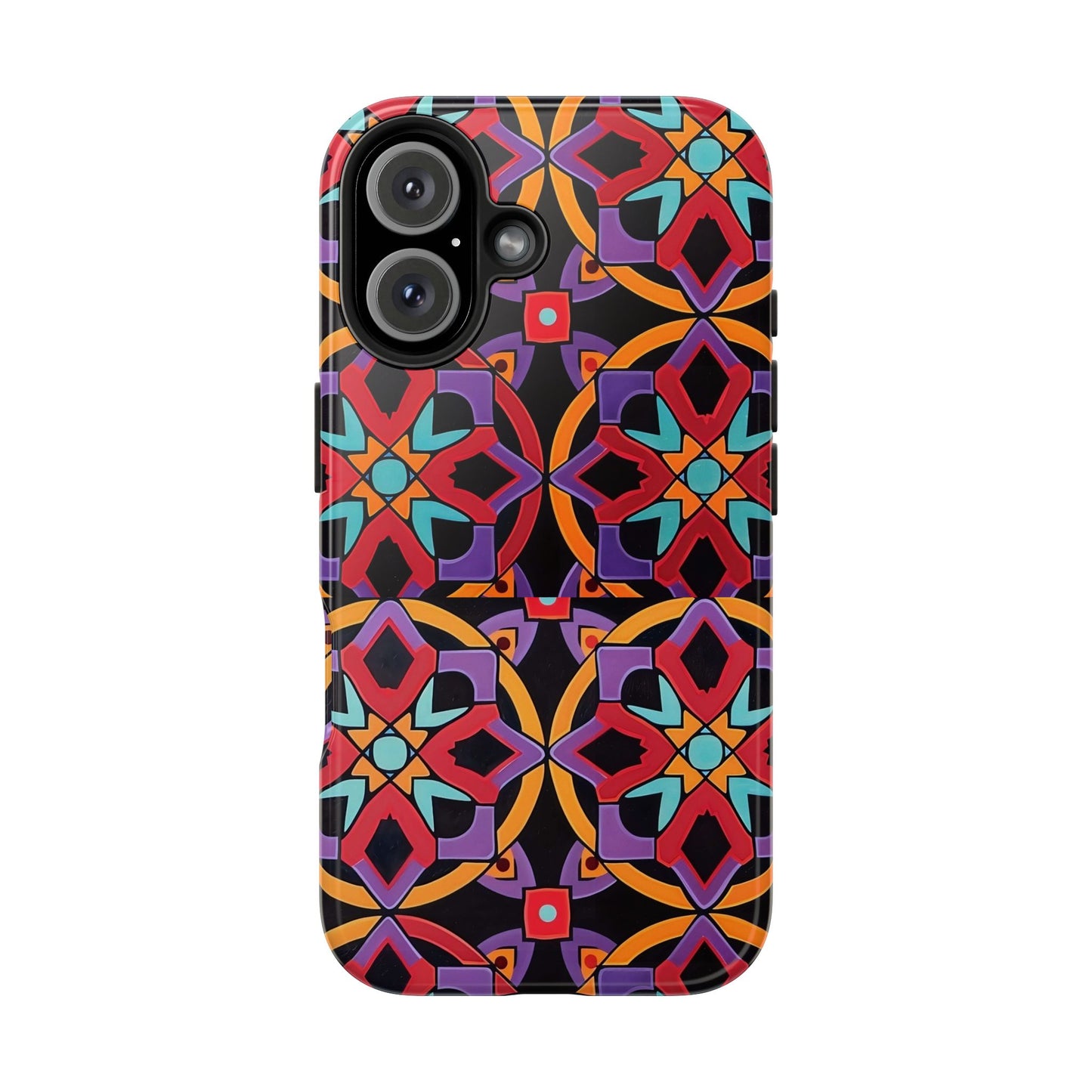Colorful Tile iPhone 16 Case – Vibrant Boho Geometric Pattern for iPhone 16, 16 Pro, 16 Pro Max & 16 Plus