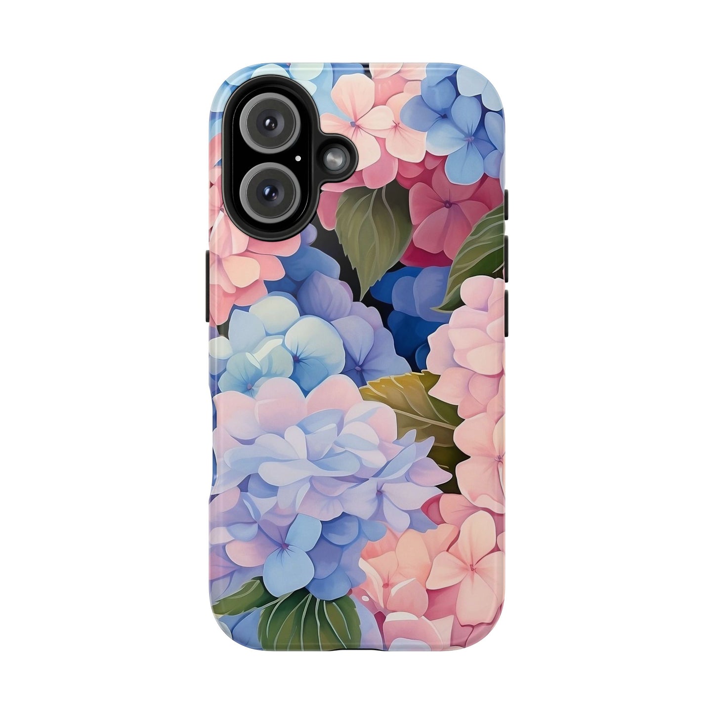 Hydrangea Floral iPhone 16 Case – Soft Pastel Botanical Design for iPhone 16, 16 Pro, 16 Pro Max & 16 Plus