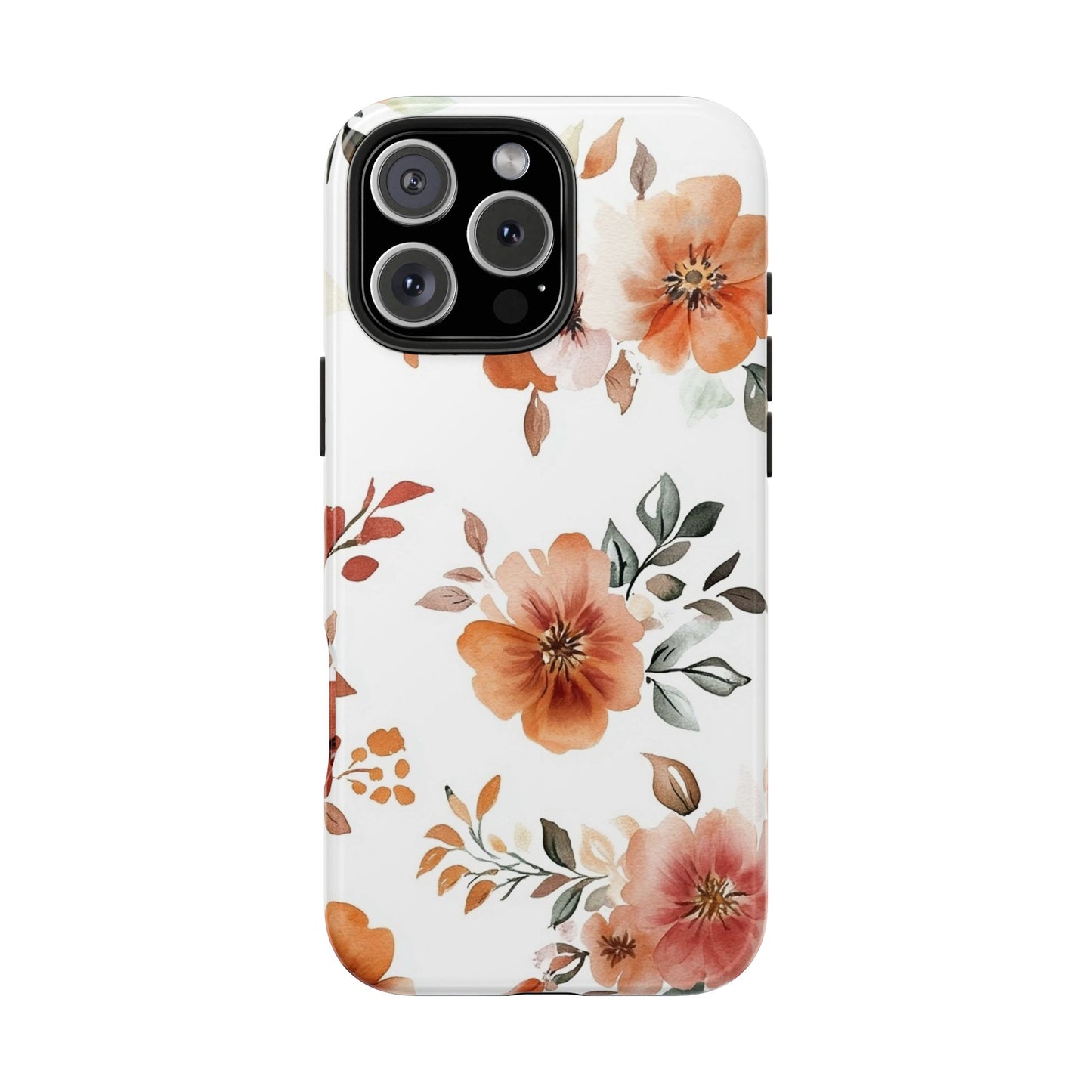 Watercolor Floral iPhone 16 Case – Warm Autumn Botanical Design for iPhone 16, 16 Pro, 16 Pro Max & 16 Plus