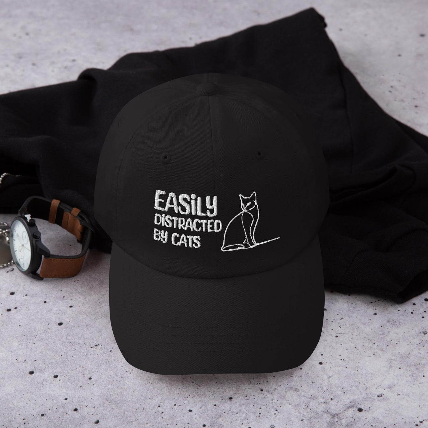 Embroidered Cat Lover Hat - Funny Adjustable Dad Hat for Cat Parents