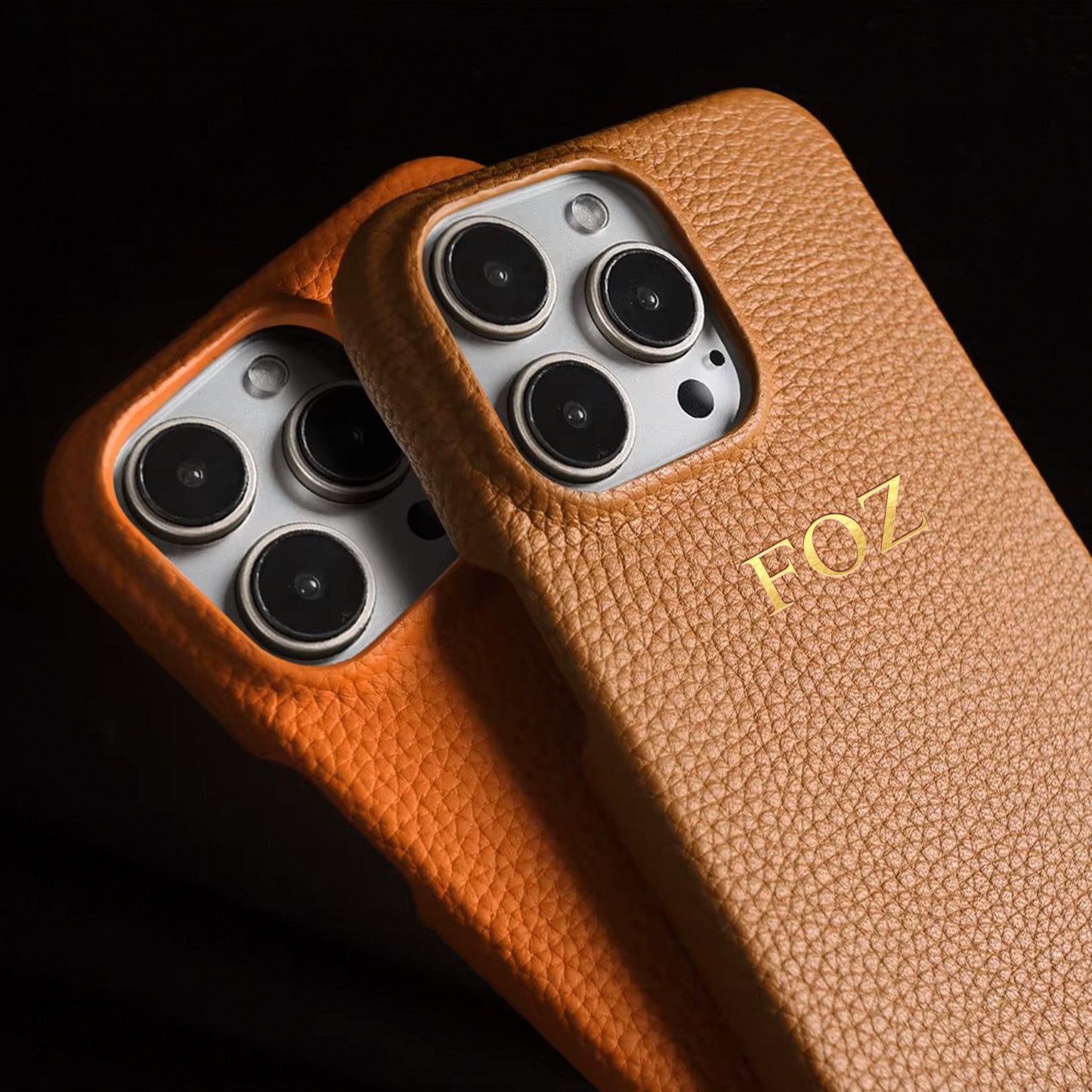 Personalized Leather iPhone Case with Crossbody Strap - Custom Monogram for iPhone 16 Pro Max and iPhone 16 Pro