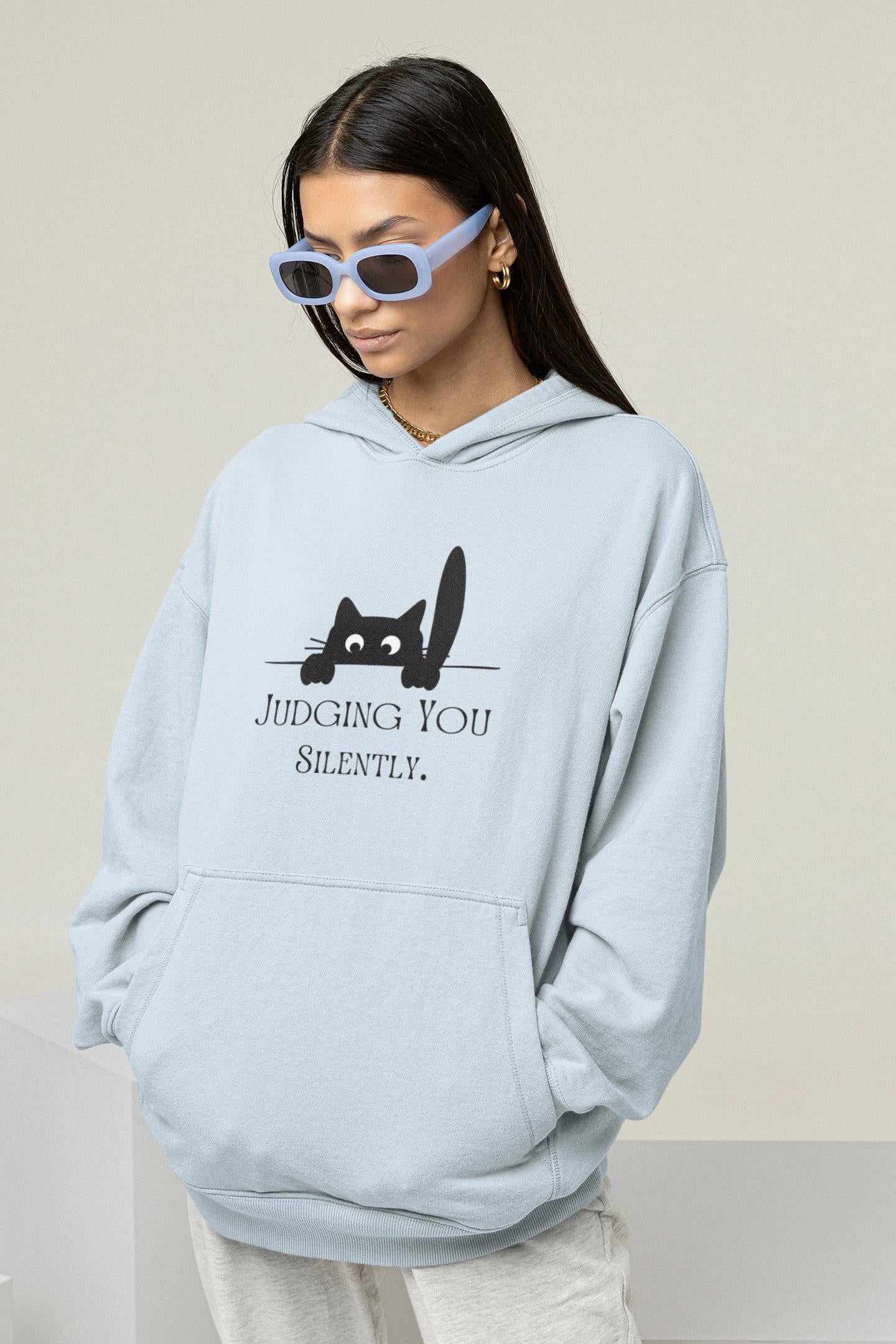 Black Cat Hoodie - Funny Cat Mom Gift - Cute Cat Design