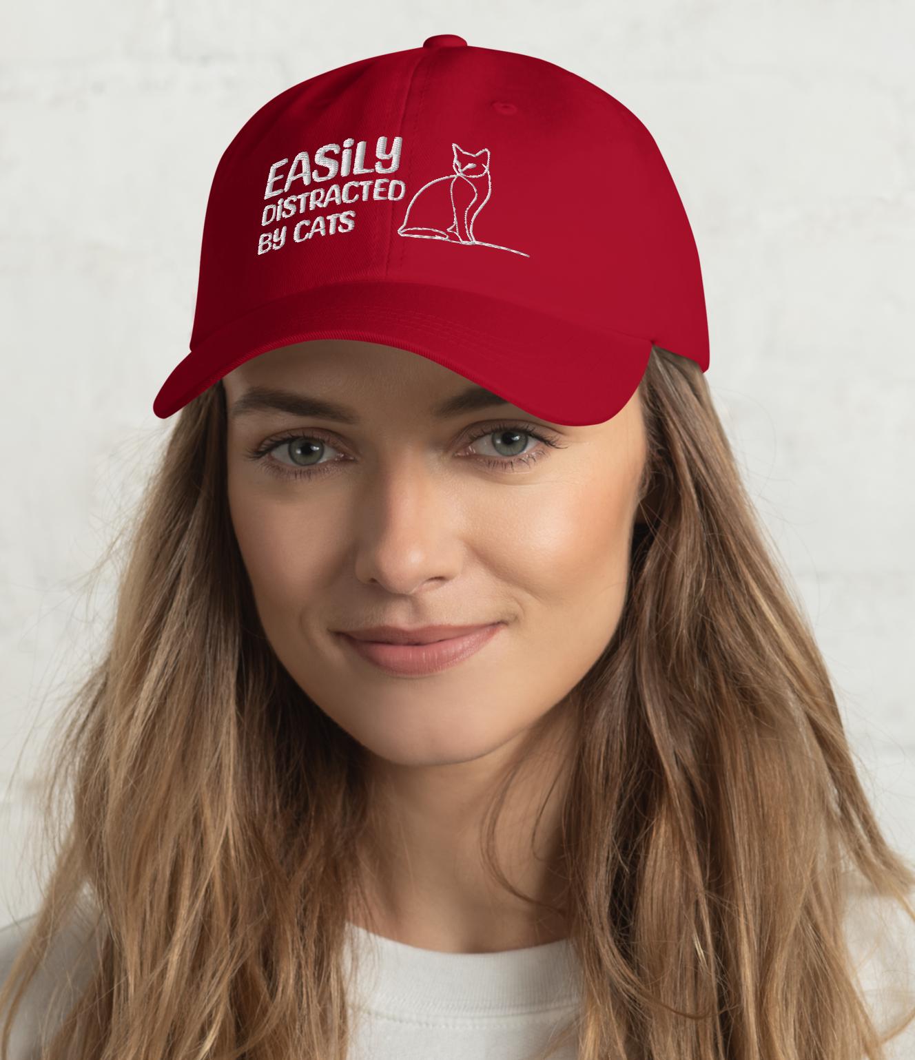 Embroidered Cat Lover Hat - Funny Adjustable Dad Hat for Cat Parents