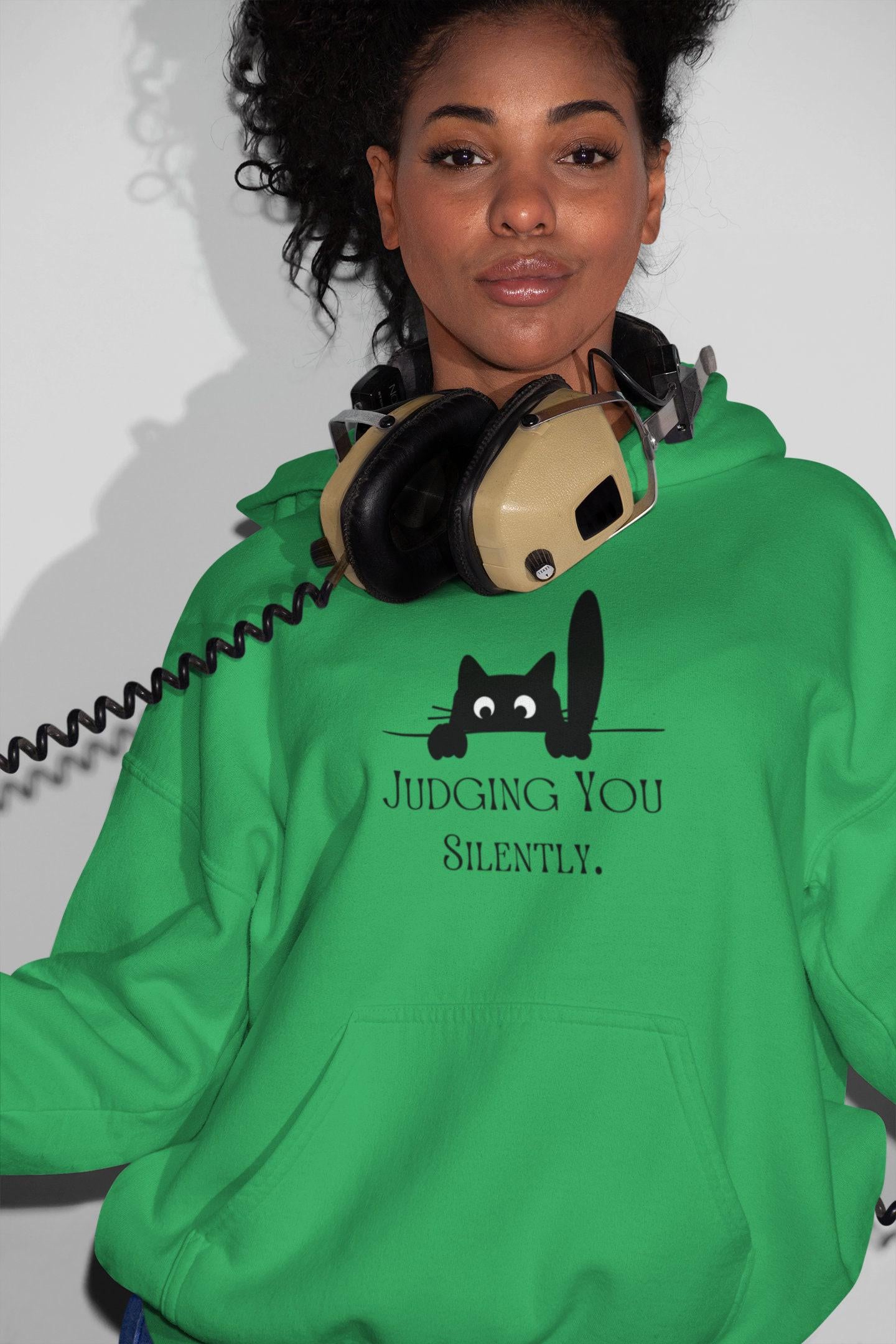 Black Cat Hoodie - Funny Cat Mom Gift - Cute Cat Design
