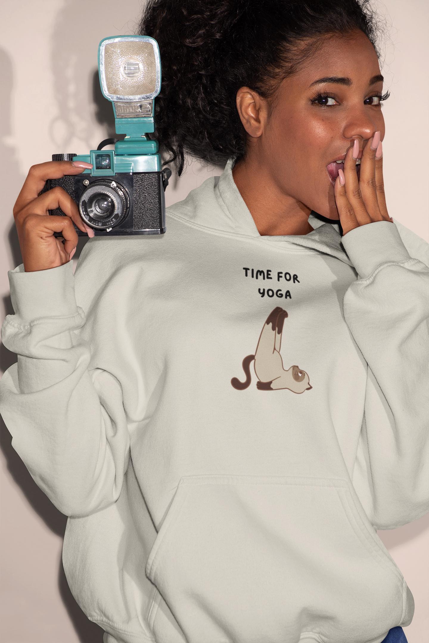 Cat Hoodie - Funny Yoga Cat T-Shirt for Cat Lovers