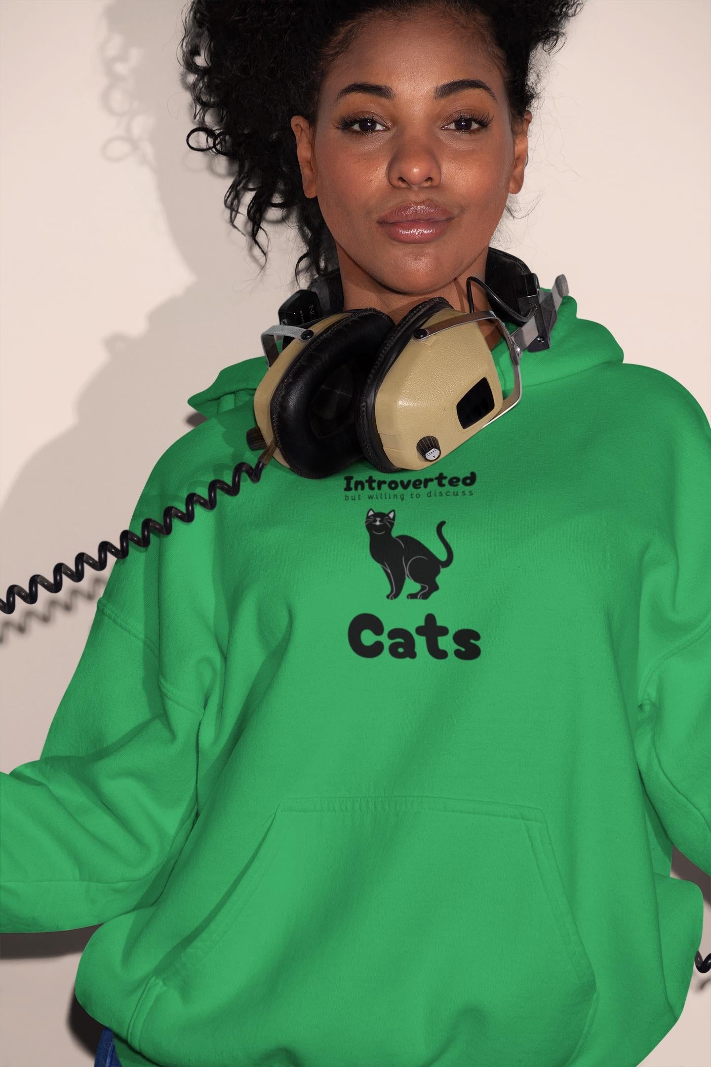 Funny Cat Hoodie - Introverted Cat Lover Sweatshirt