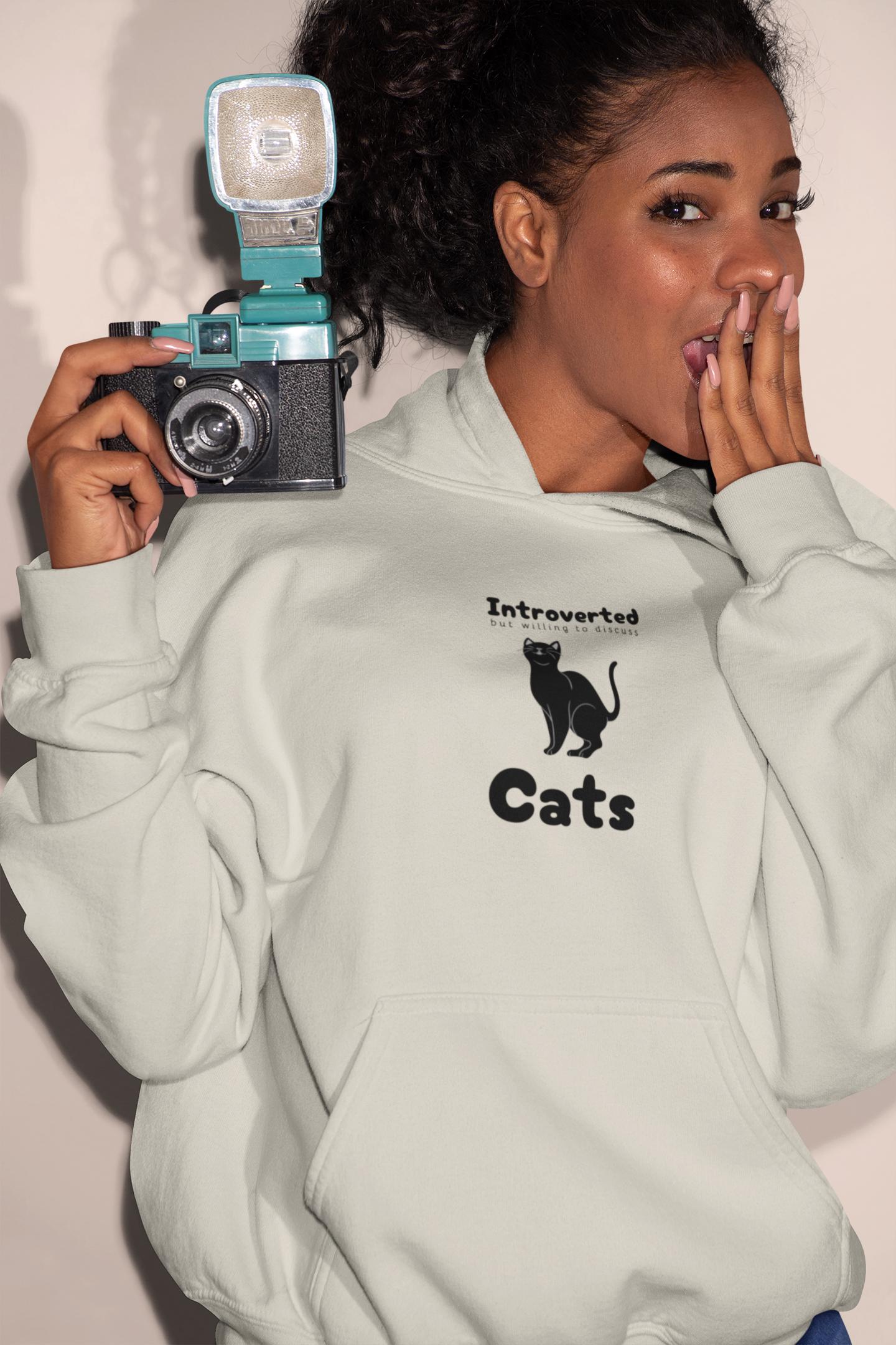 Funny Cat Hoodie - Introverted Cat Lover Sweatshirt