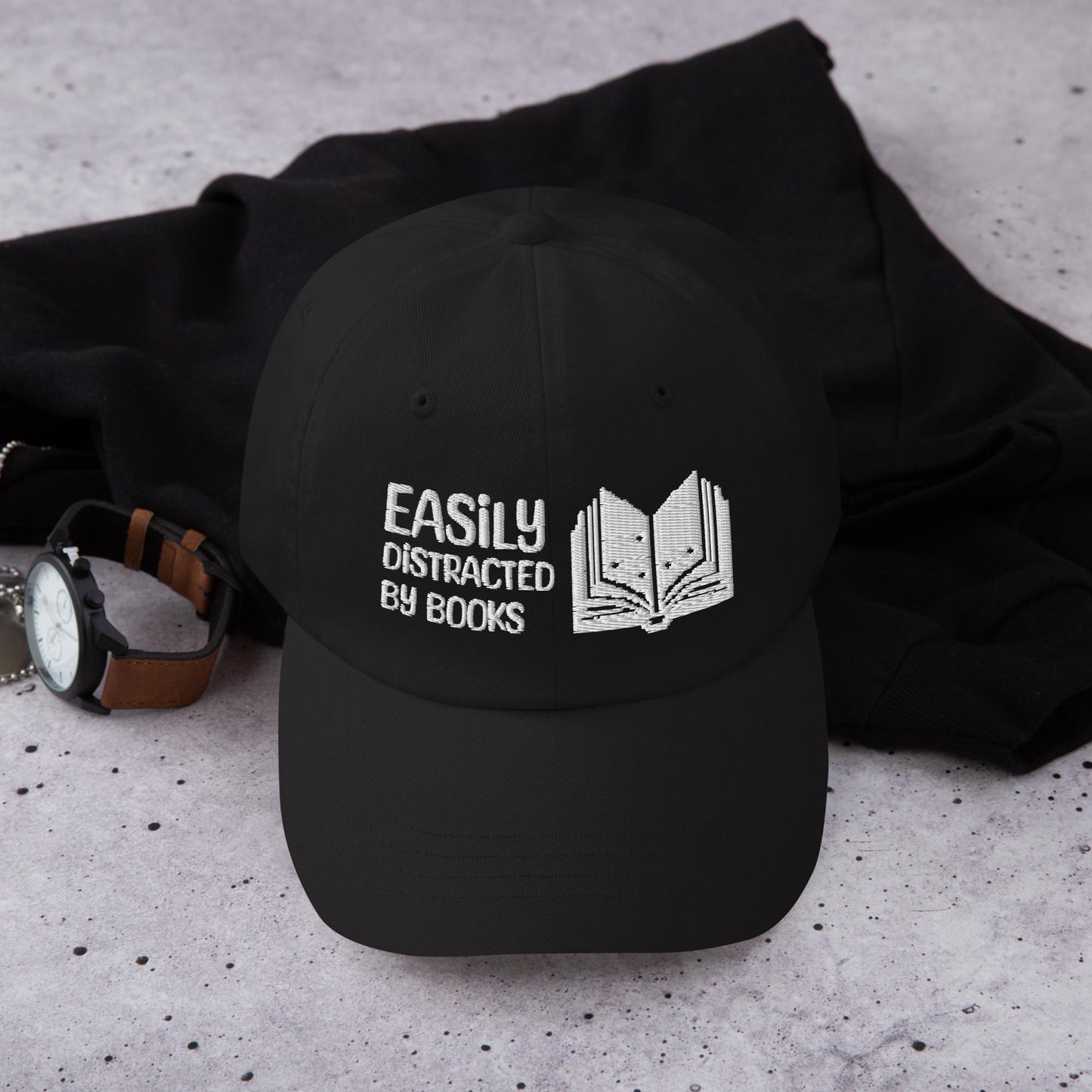 Embroidered Book Lover Hat - Adjustable Funny Reading Cap