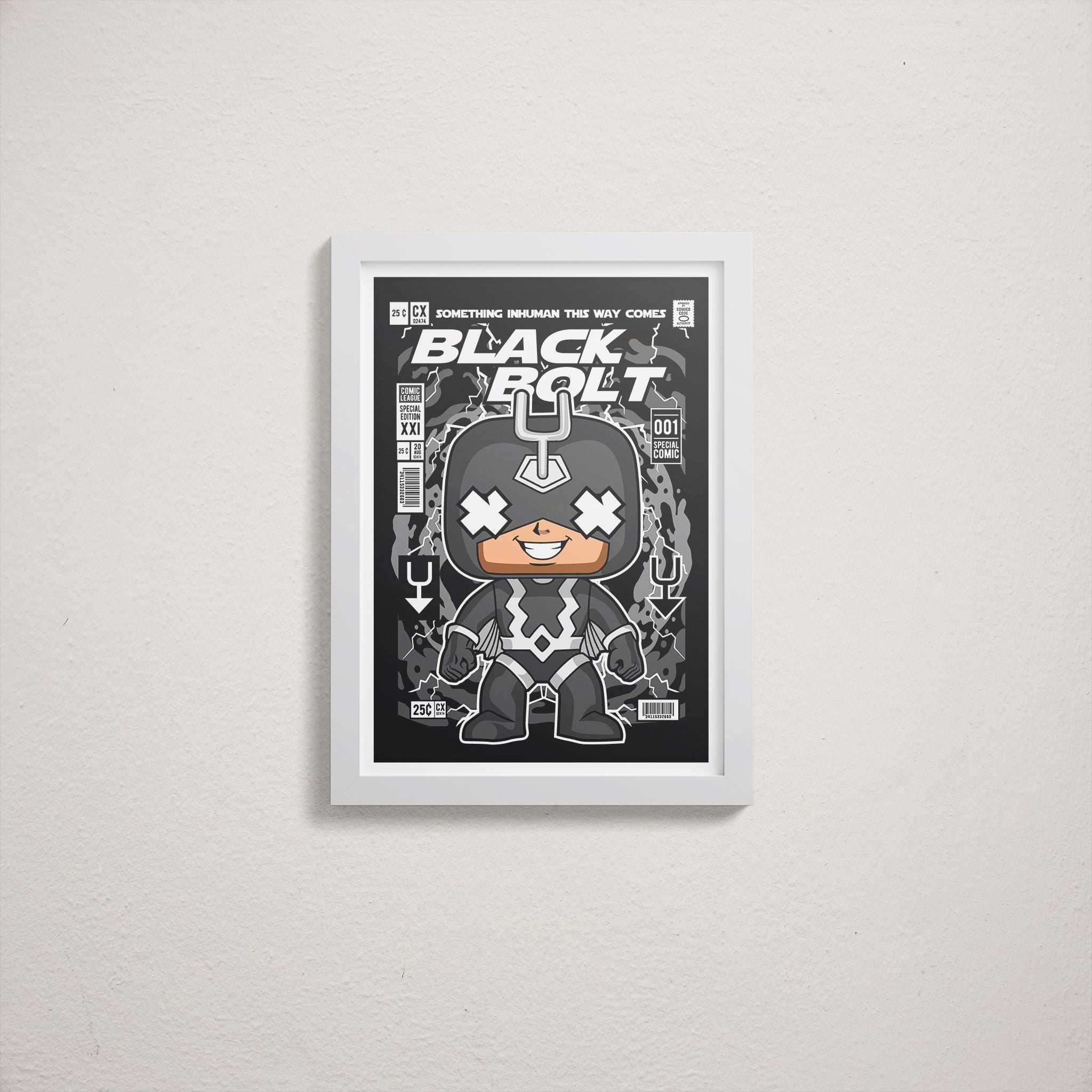 Framed Poster - Black Bolt Parody Comic Cover