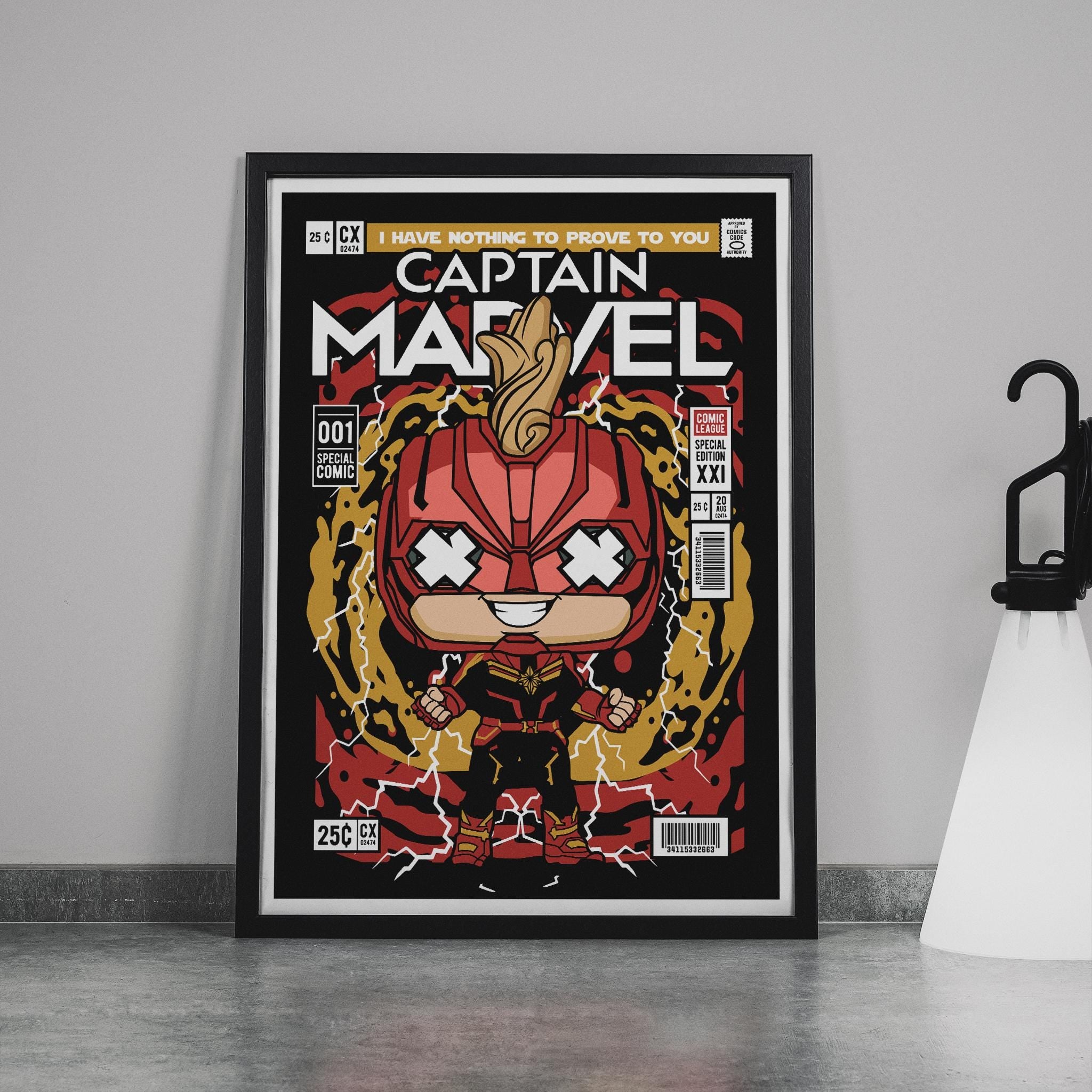 Framed Poster - Captain Marvel Parody Comic Art