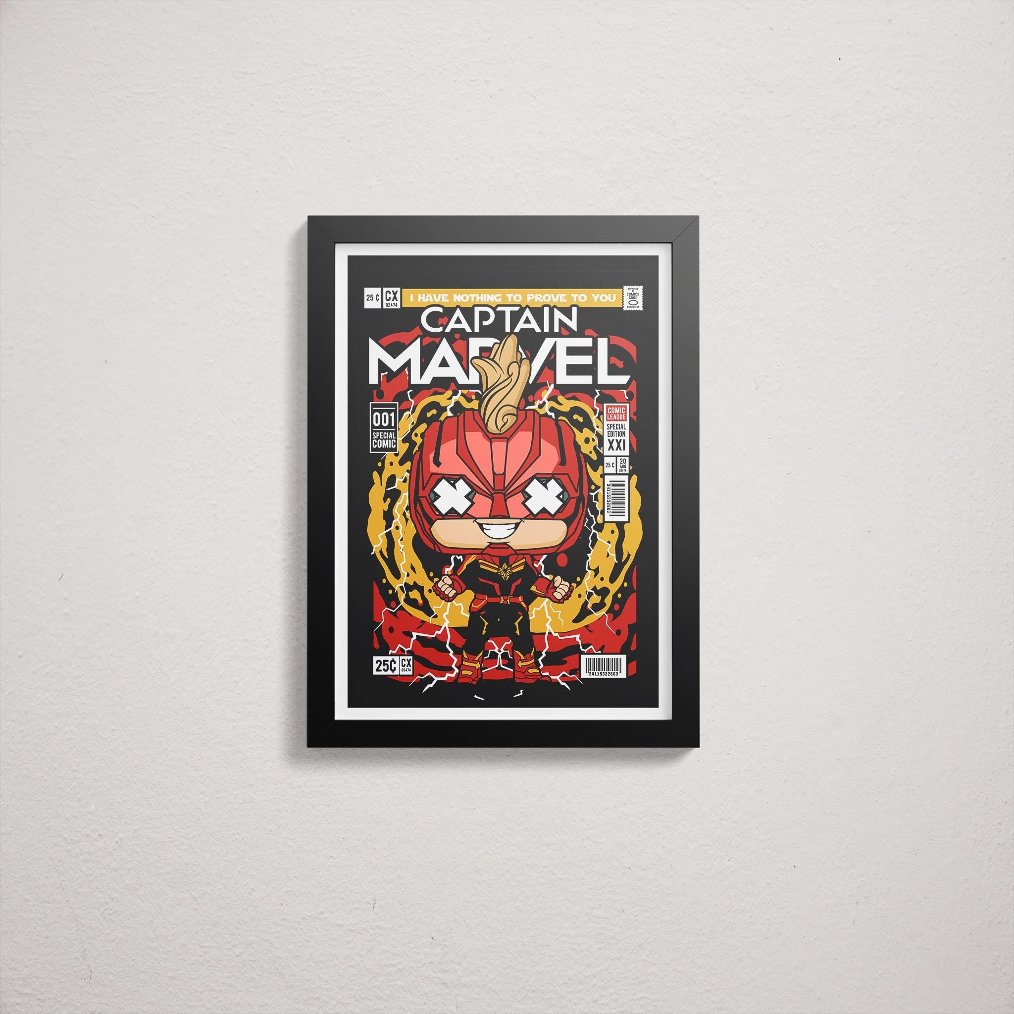 Framed Poster - Captain Marvel Parody Comic Art