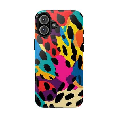 Colorful Abstract Leopard iPhone 16 Case – Vibrant Animal Print for iPhone 16, 16 Pro, 16 Pro Max & 16 Plus