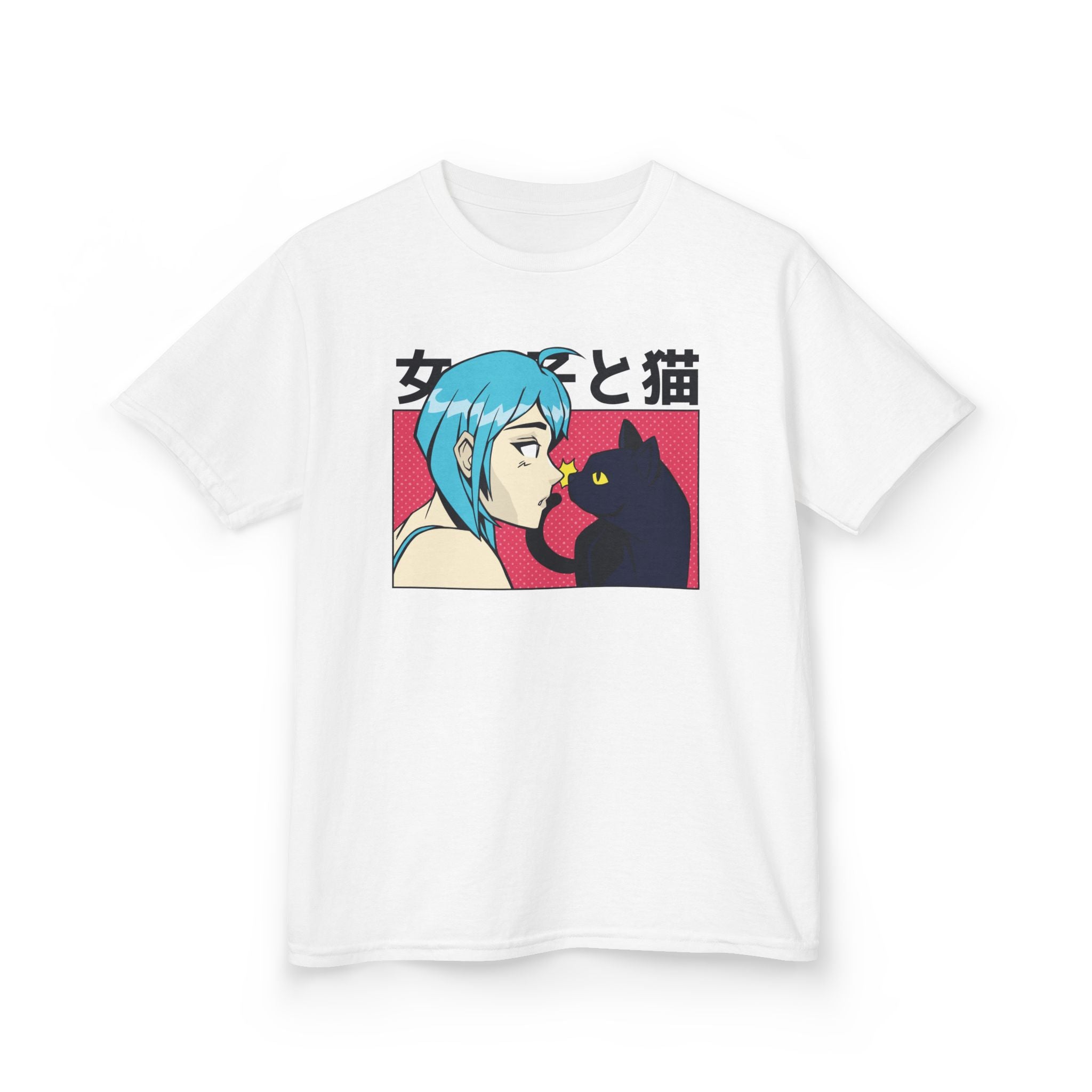 Anime Kids Shirt - Playful Cat Tee
