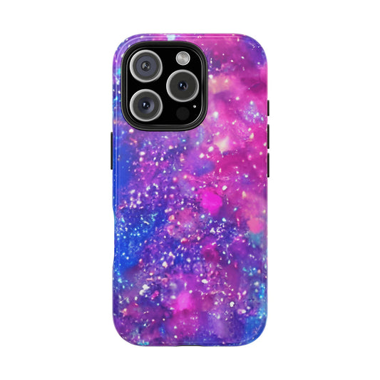 Galaxy Glitter iPhone 16 Case – Sparkly Cosmic Design for iPhone 16, 16 Pro, 16 Pro Max & 16 Plus