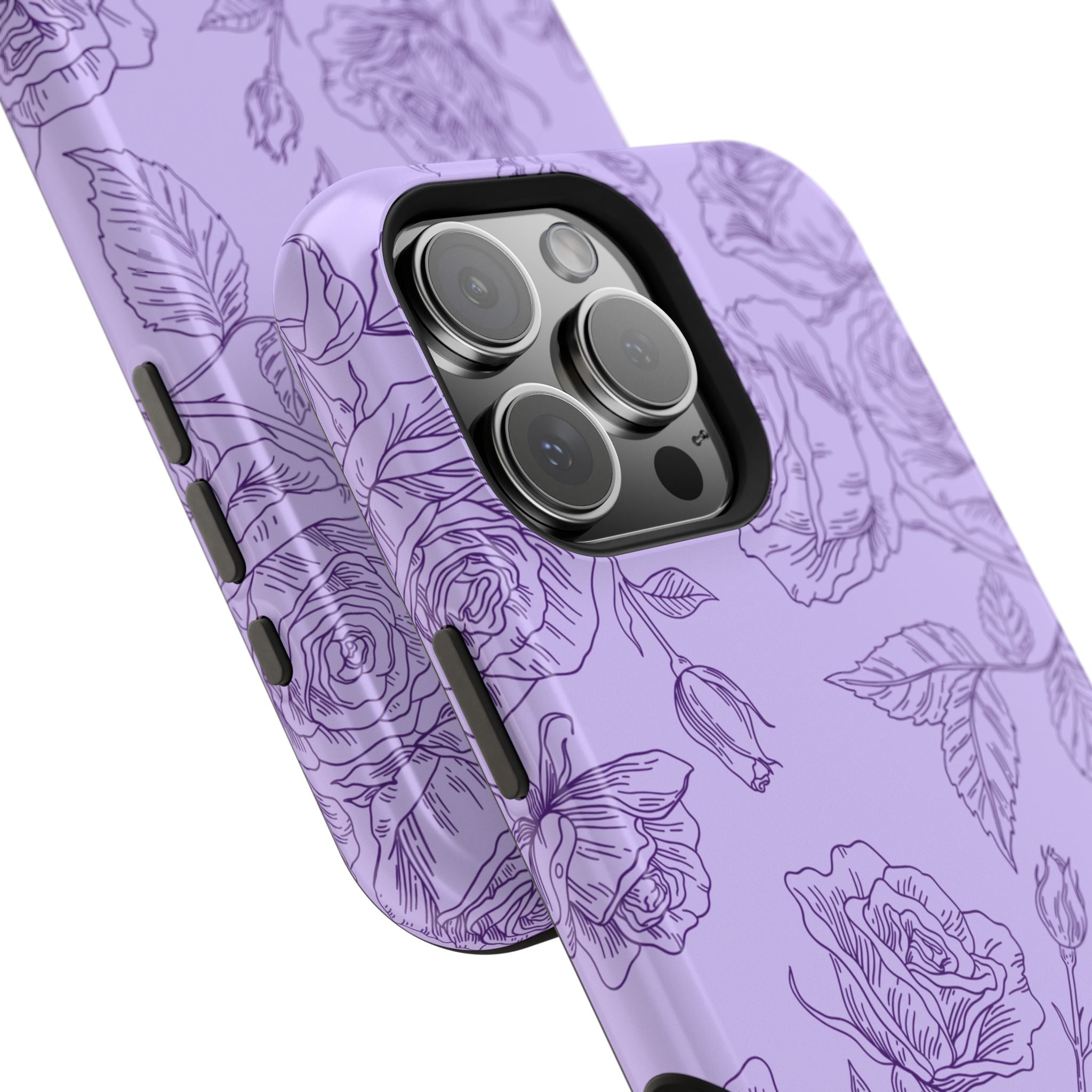 Floral Case iPhone 16 - Purple Line Art Case