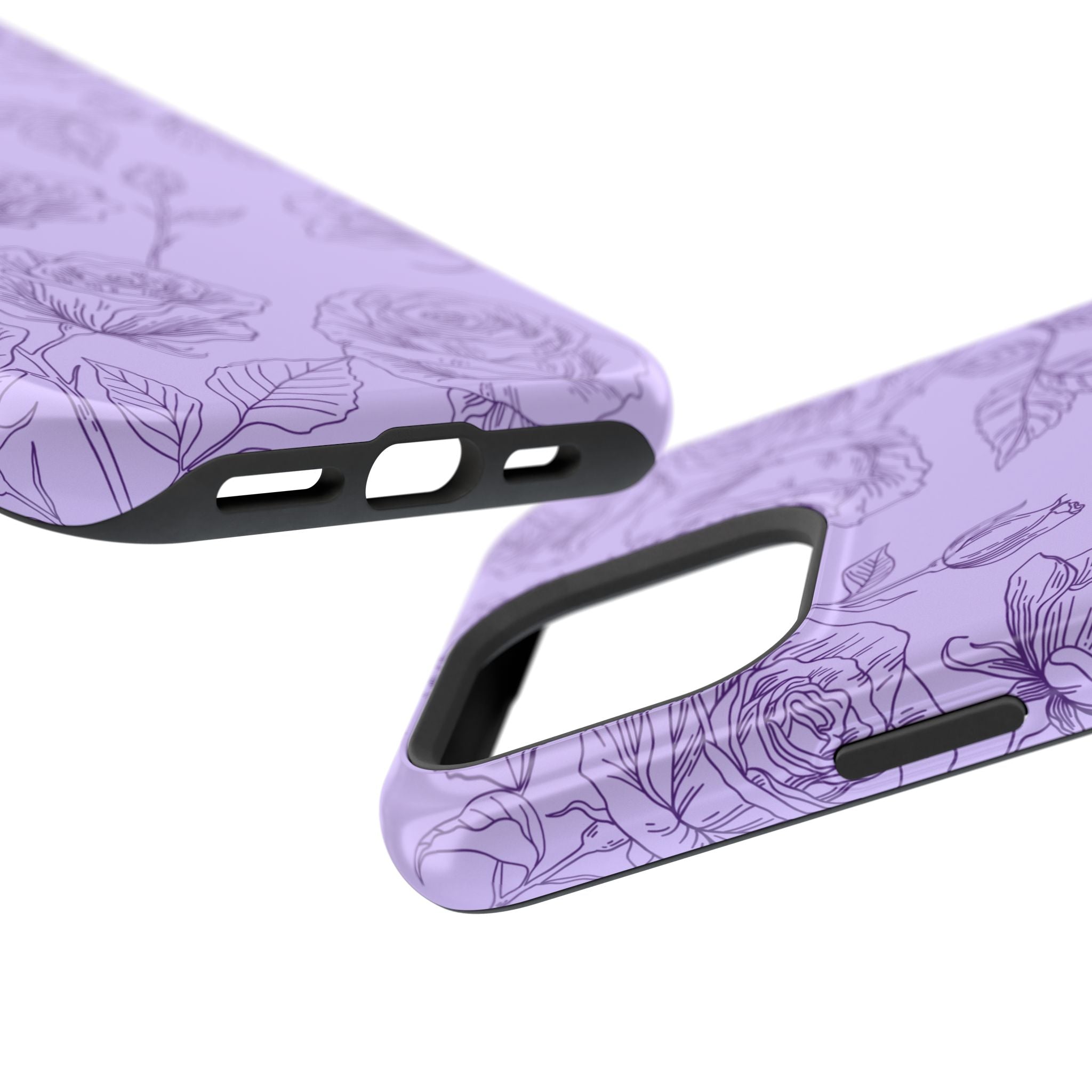 Floral Case iPhone 16 - Purple Line Art Case