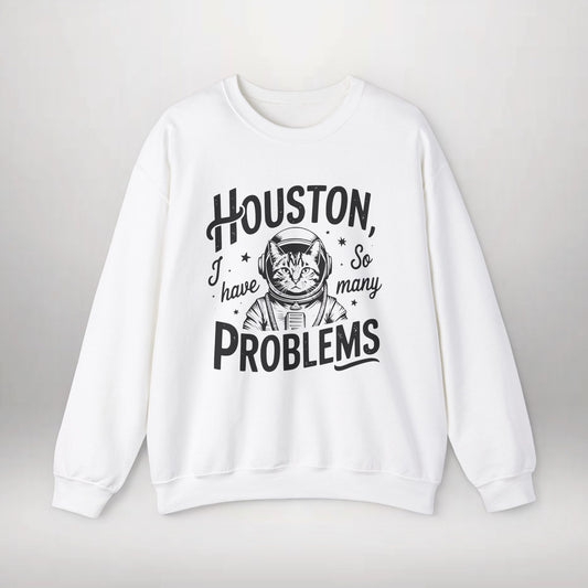 Cat Sweatshirt, Funny Cat Sweatshirt, Astronaut Cat Crewneck, Space Cat Sweater, Science Fiction Shirt, Cute Cat Graphic, Cozy Sweatshirt