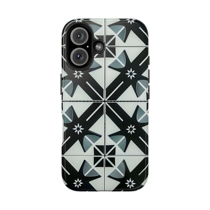 Black and White Tile iPhone 16 Case – Modern Minimalist Geometric Design for iPhone 16, 16 Pro, 16 Pro Max & 16 Plus