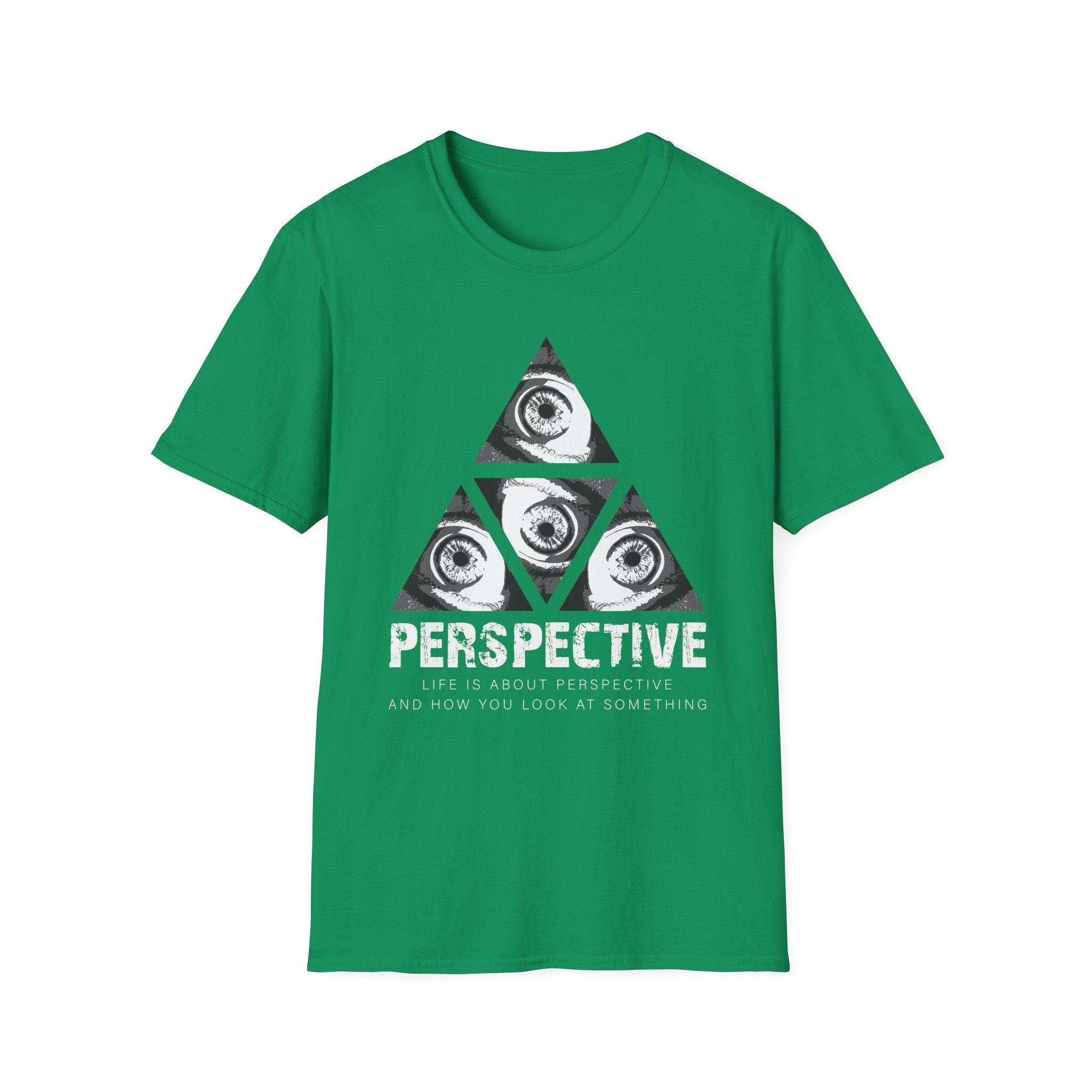 Surreal Womens Graphic Tee - Grayscale Eyes Triangle