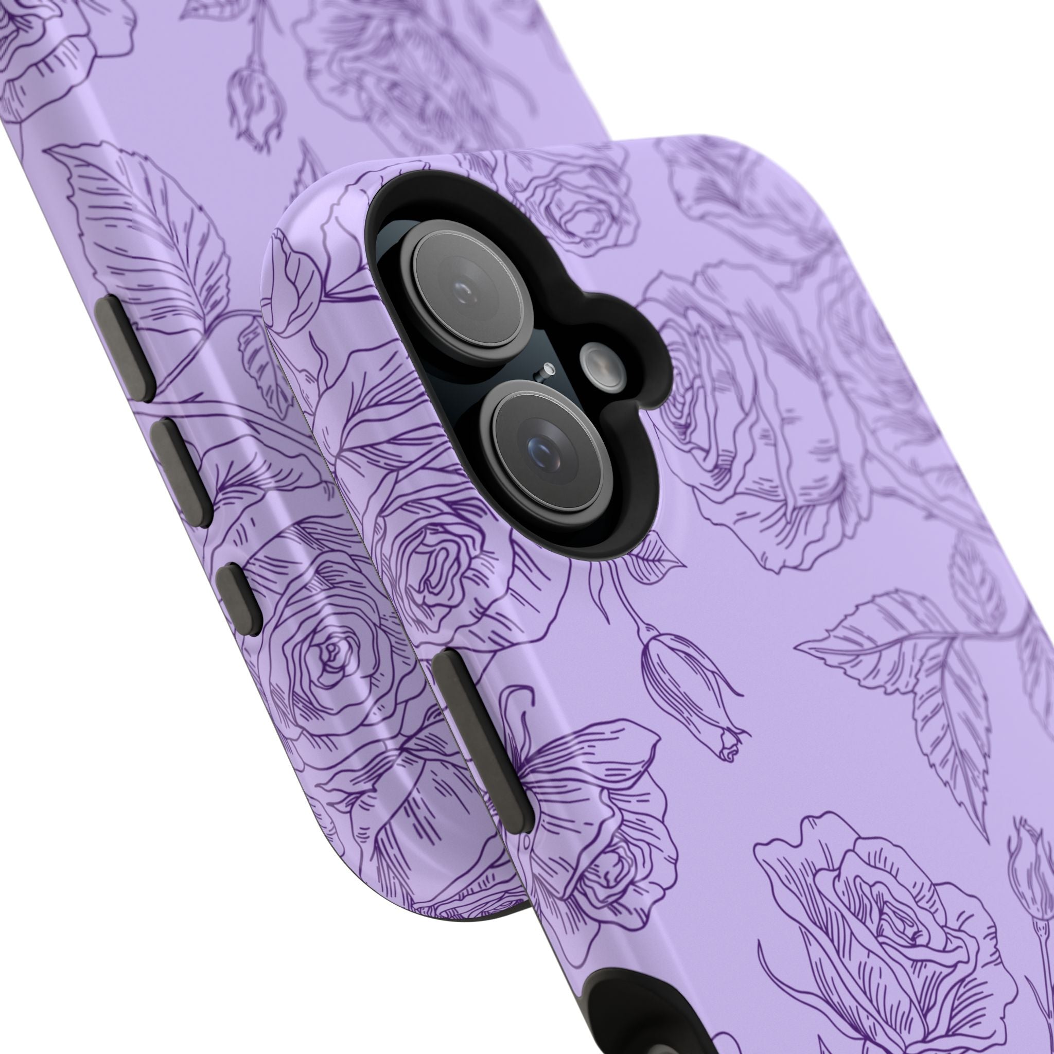 Floral Case iPhone 16 - Purple Line Art Case