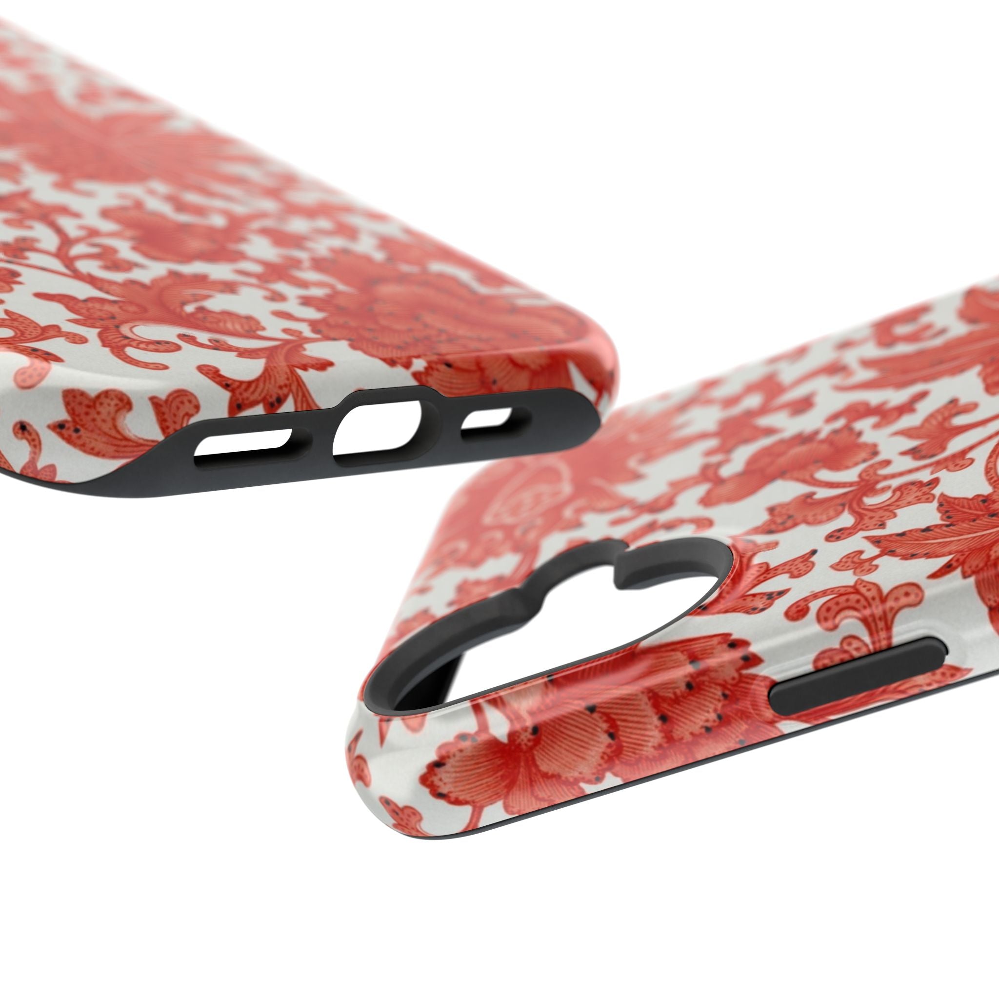 Traditional Magnetic Case - Red Floral iPhone