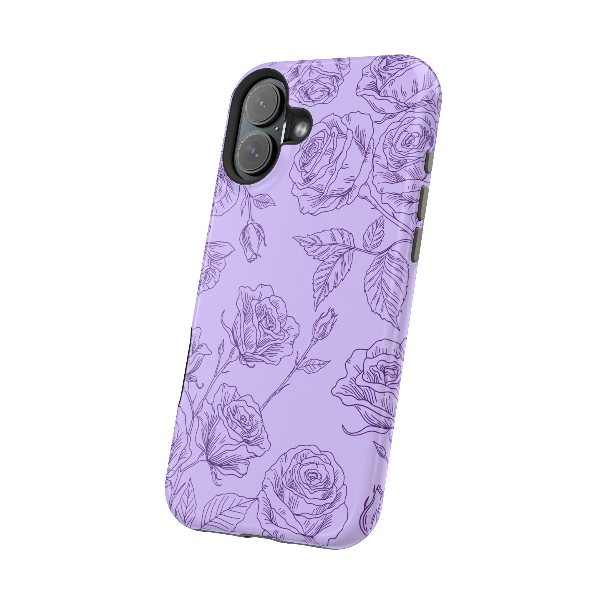 Floral Case iPhone 16 - Purple Line Art Case