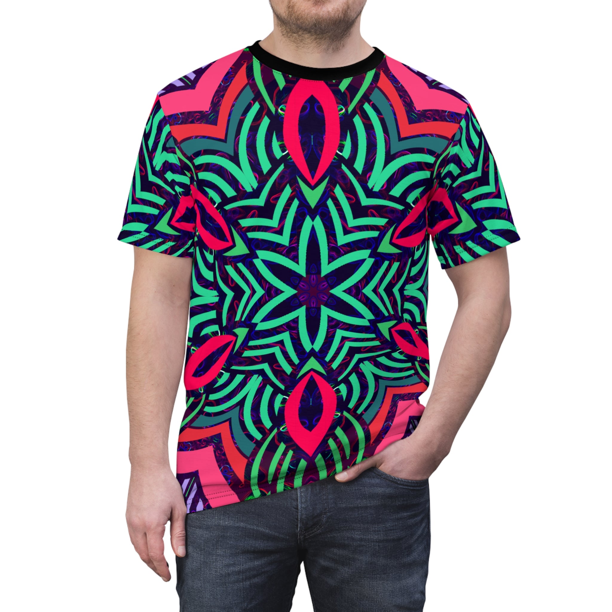 Psychedelic Artwork Tee - Unisex Cut & Sew T-Shirt