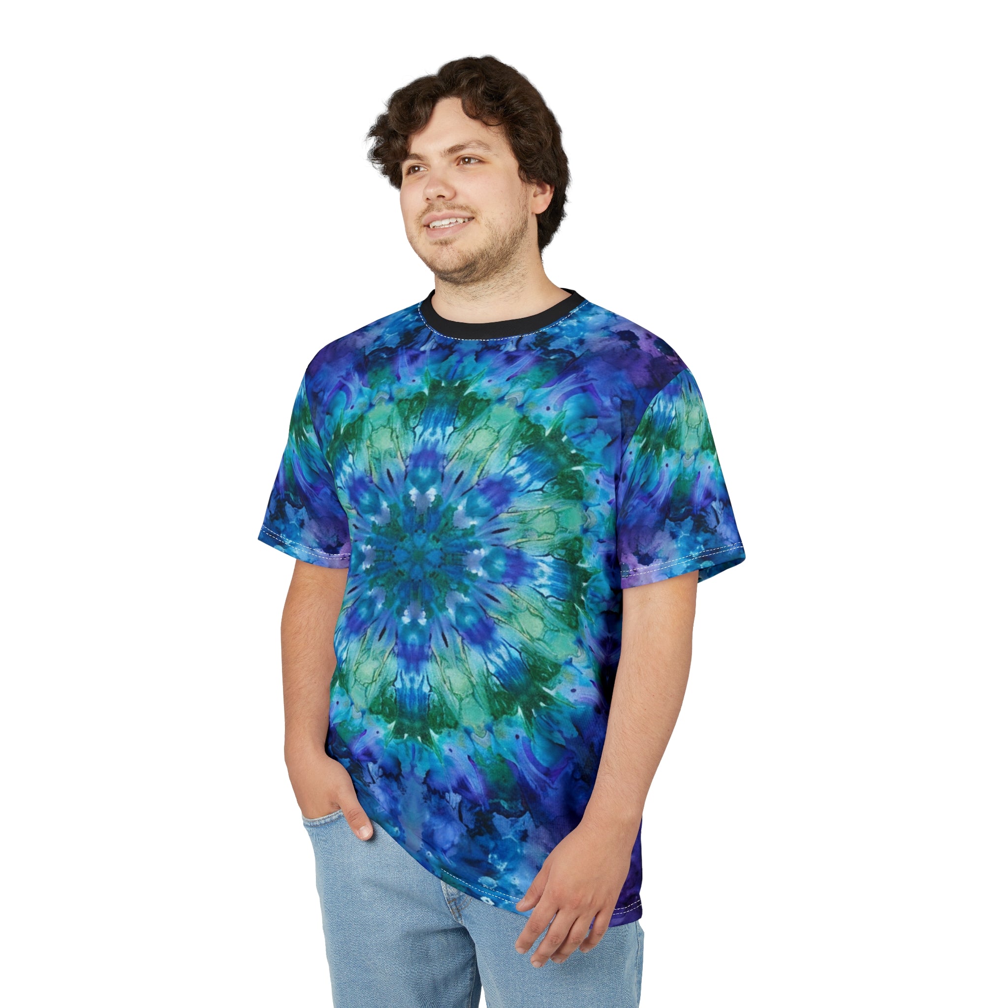 Psychedelic Mandala Tee - Unisex Cut & Sew T-Shirt