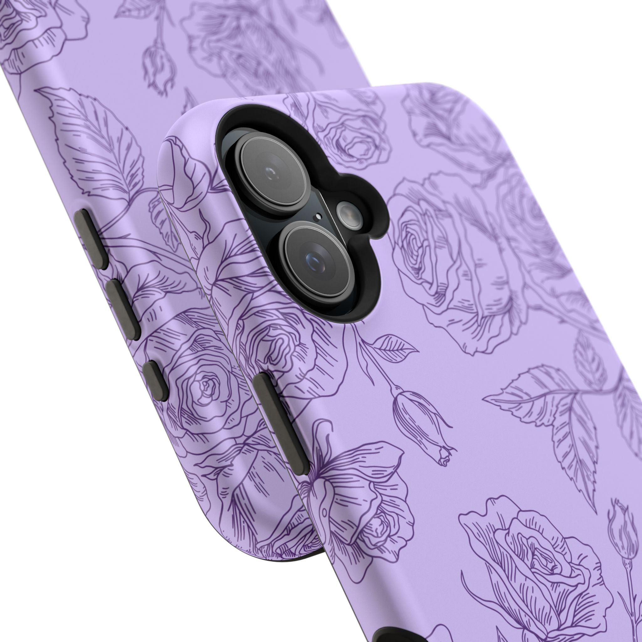 Floral Case iPhone 16 - Purple Line Art Case