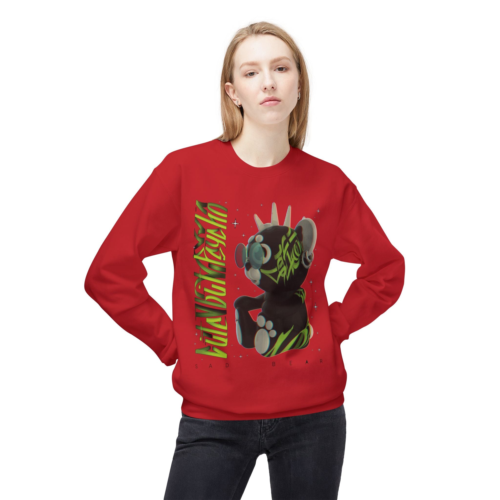 Sad Bear Sweatshirt - Punk 3D Graffiti