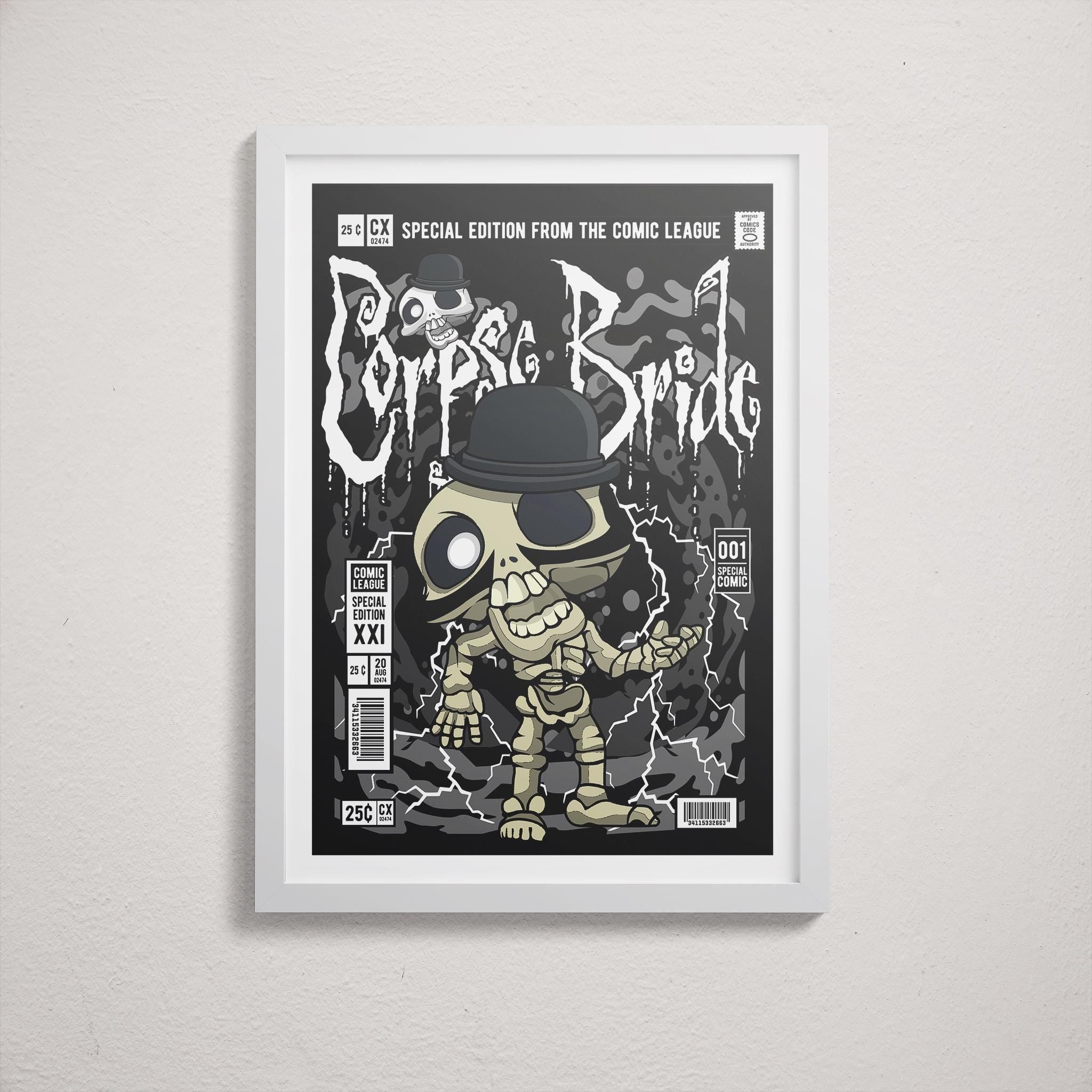 Framed Poster - Corpse Bride Comic Parody Art