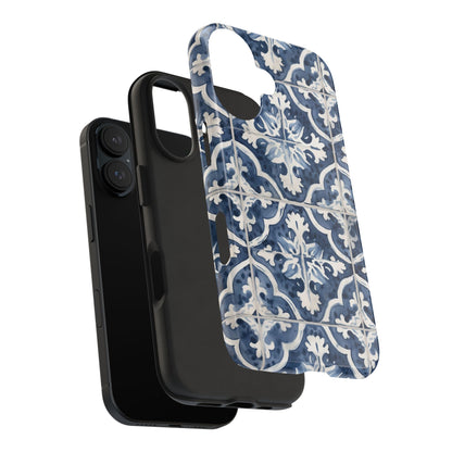 Blue Tile iPhone 16 Case – Elegant Moroccan Mediterranean Design for iPhone 16, 16 Pro, 16 Pro Max & 16 Plus