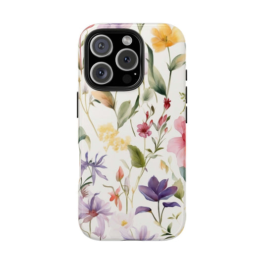 Wildflower iPhone 16 Case – Watercolor Floral Design for iPhone 16, 16 Pro, 16 Pro Max & 16 Plus