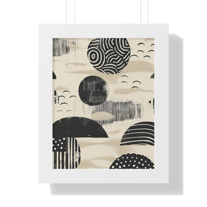 Abstract Geometric Framed Vertical Poster - Modern Wall Art for Home Decor