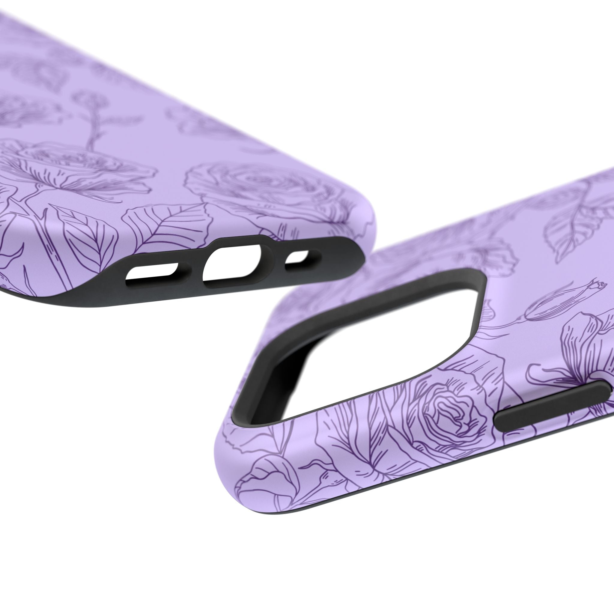 Floral Case iPhone 16 - Purple Line Art Case