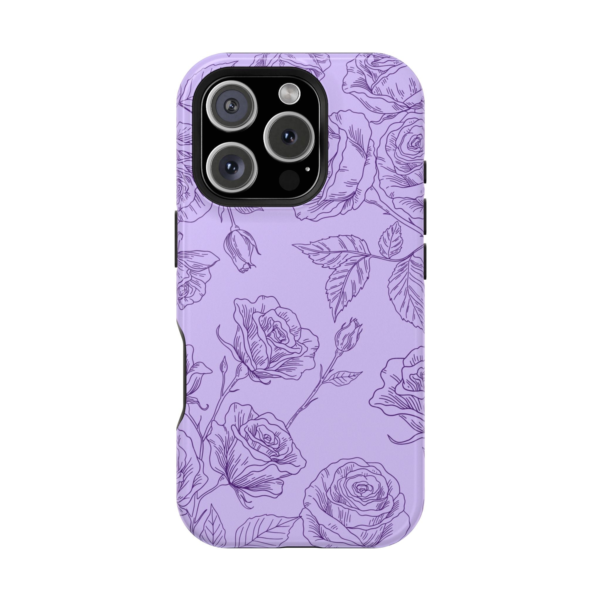 Floral Case iPhone 16 - Purple Line Art Case
