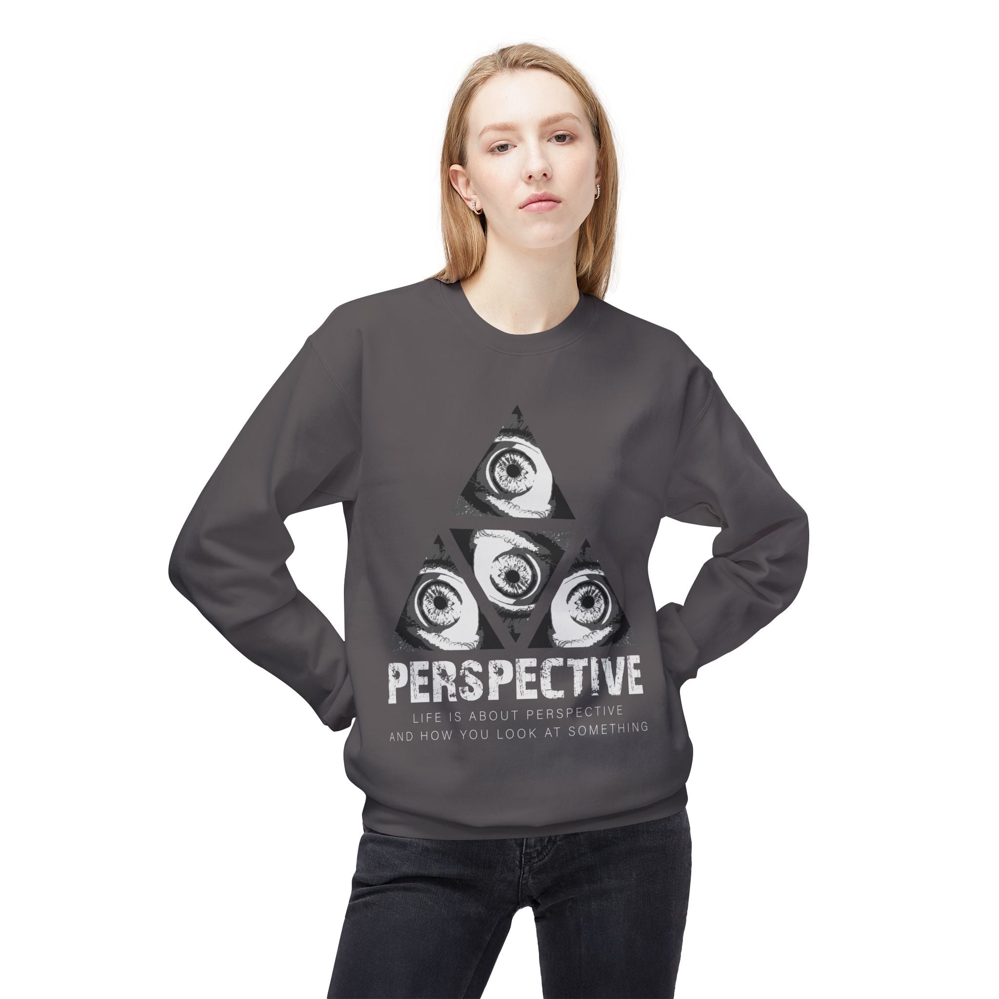 Perspective Sweatshirt - Geometric Crew Neck