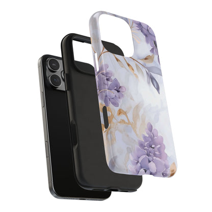 Purple Floral iPhone 16 Case – Elegant Watercolor Botanical Design for iPhone 16, 16 Pro, 16 Pro Max & 16 Plus